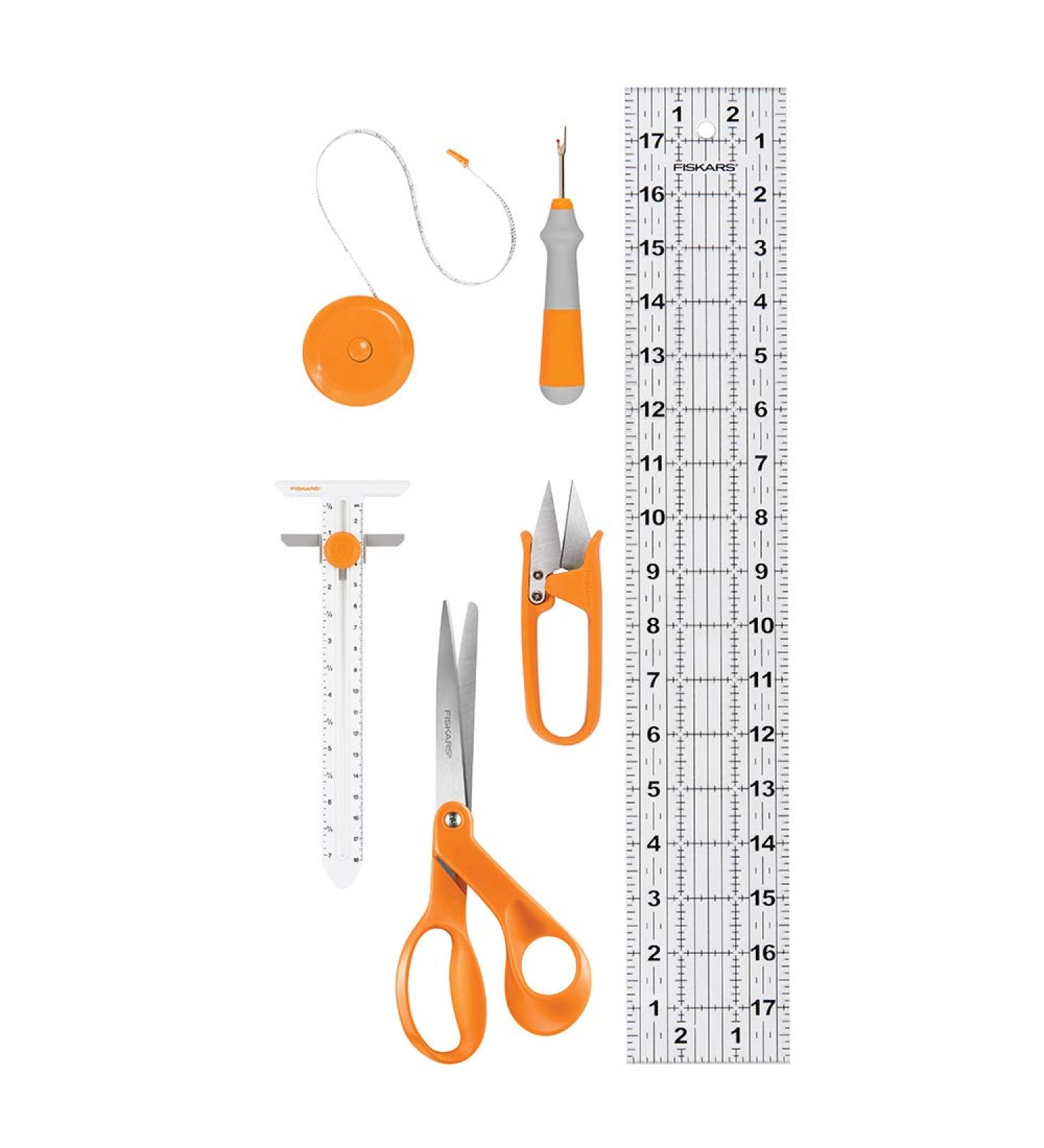 Fiskars Sewing Essentials Set (6pc) - Orange | 6 Piece Sewing Kit - Buy Online on GoSupps.com