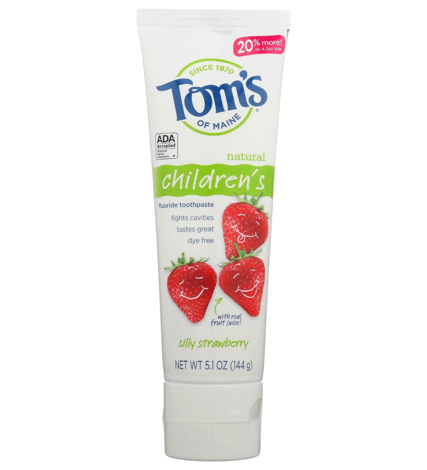 Tom's of Maine Anticavity Fluoride Children's Toothpaste Silly Strawberry 5.1 Oz Pack of 1