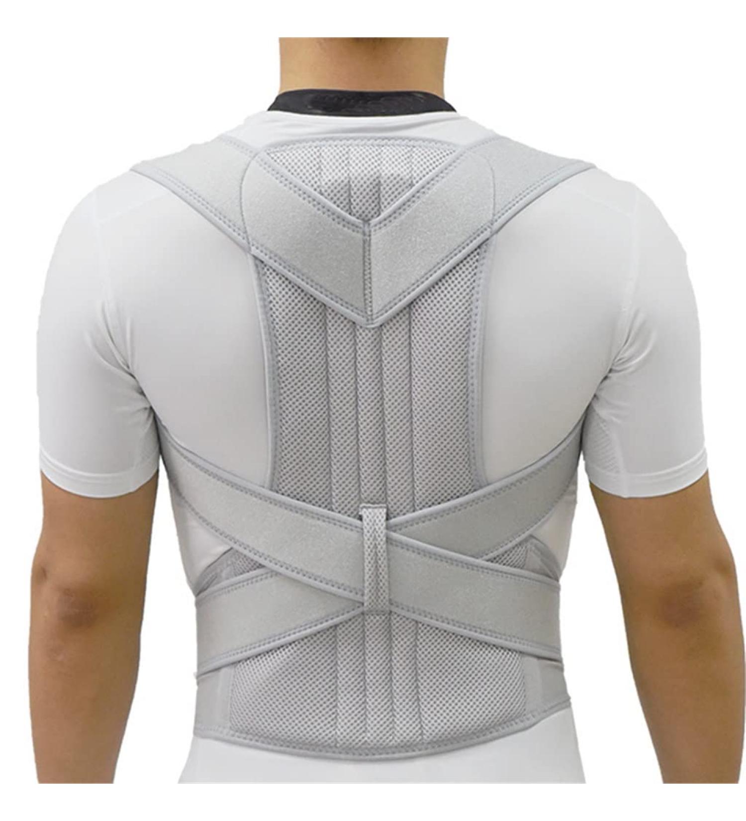 Posture Corrector Back Brace - Adjustable Clavicle Support for Hunching & Slouching - 2XL Gray - Buy Online on GoSupps.com