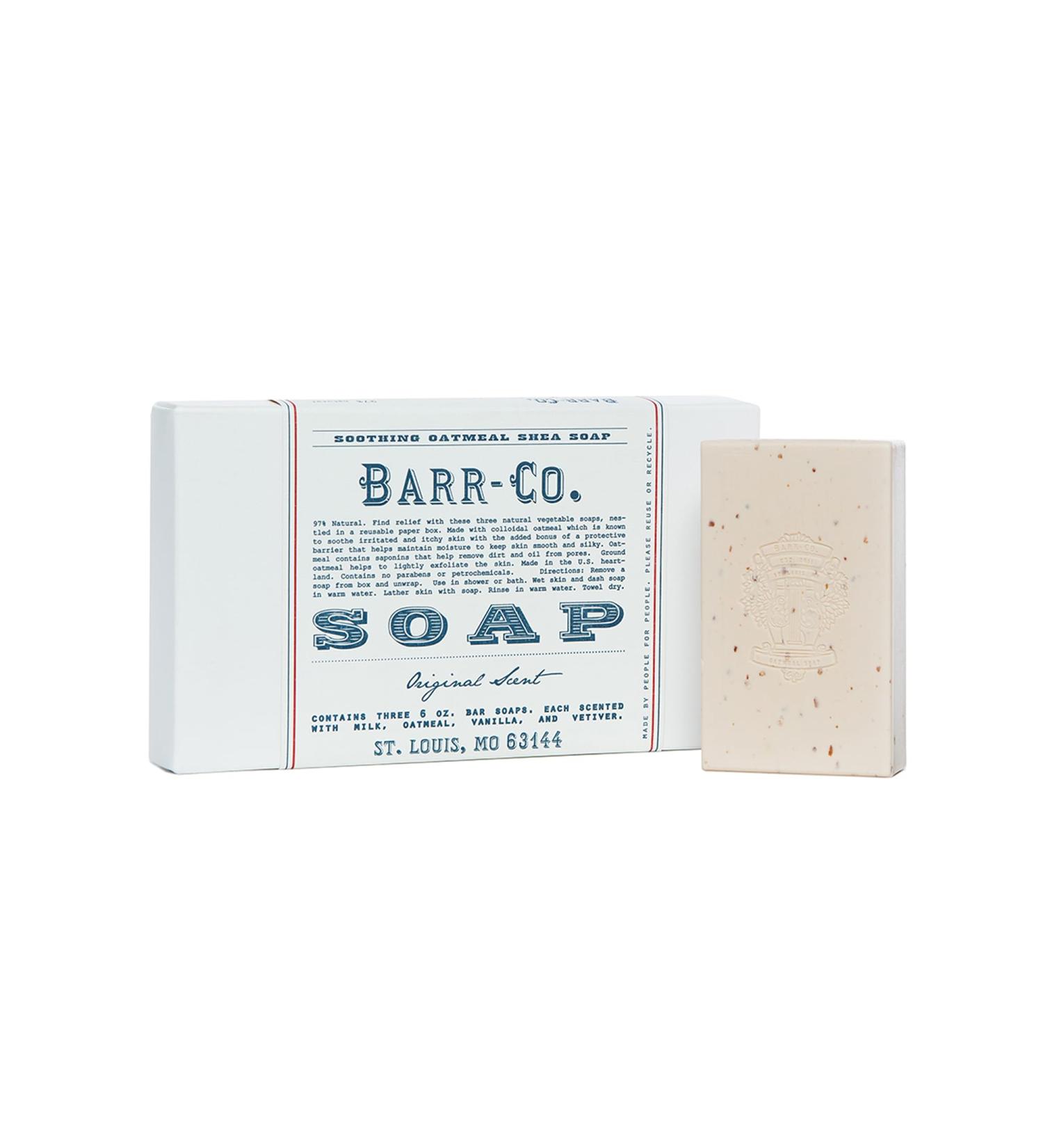 BARR-CO. Original Scent Bar Soap Gift Set | All-Natural Shea Moisturizing Soap for Men & Women | Oat Vanilla & Vetiver | 3 Bars x 6 oz - Buy Online on GoSupps.com