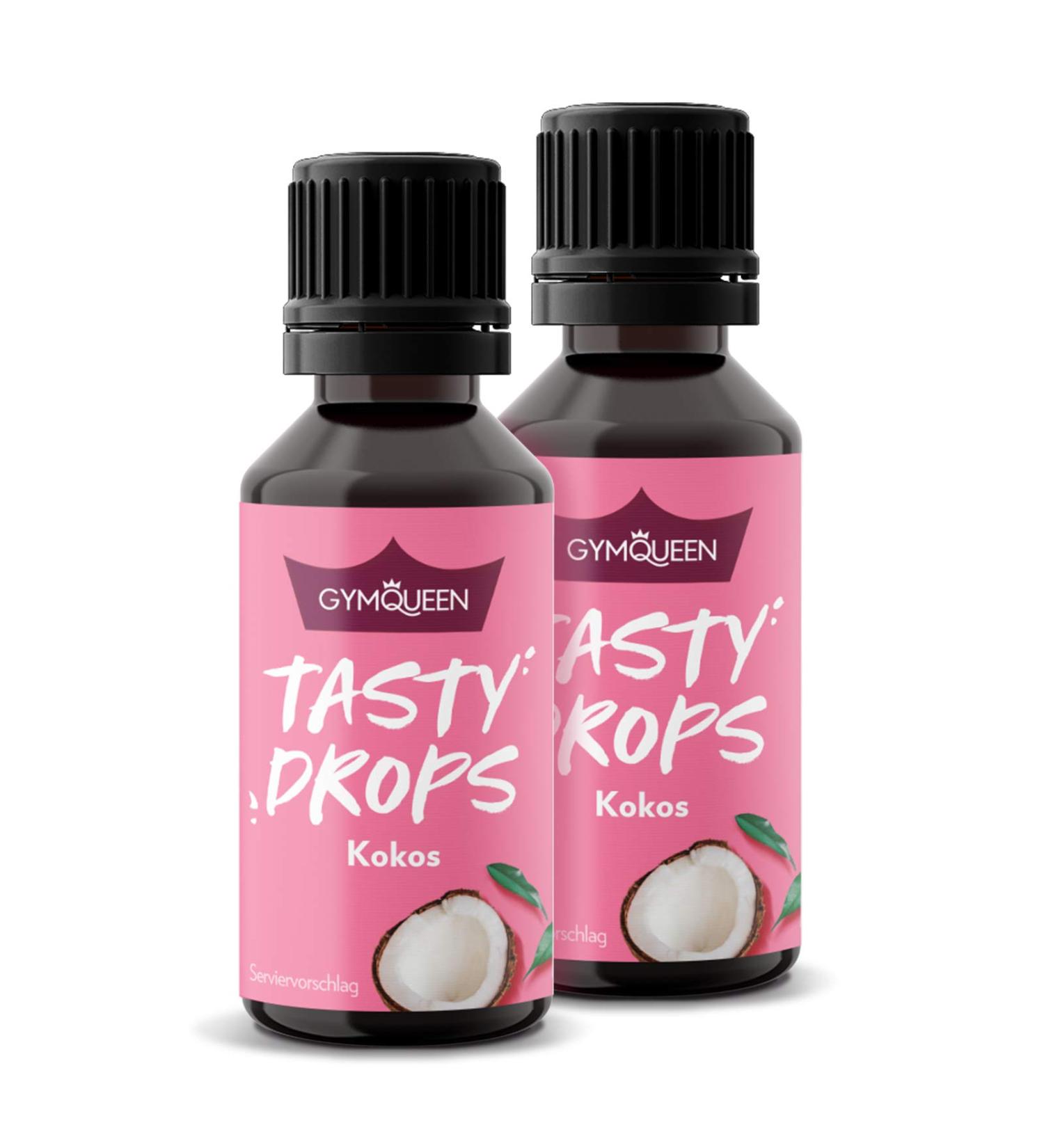 GymQueen Tasty Drops Coconut 2x30ml - Zero Calorie Flavor Drops for Enhanced Taste - Buy Online on GoSupps.com