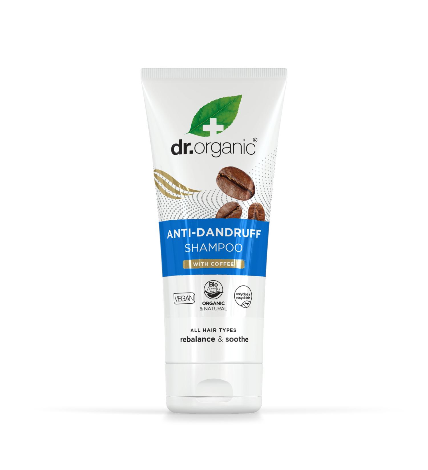 Dr Organic Coffee Anti Dandruff Shampoo 200ml - Natural Vegan Formula, Cruelty Free, Paraben & SLS Free - Eco Friendly Packaging - For Women & Men - Buy Online on GoSupps.com