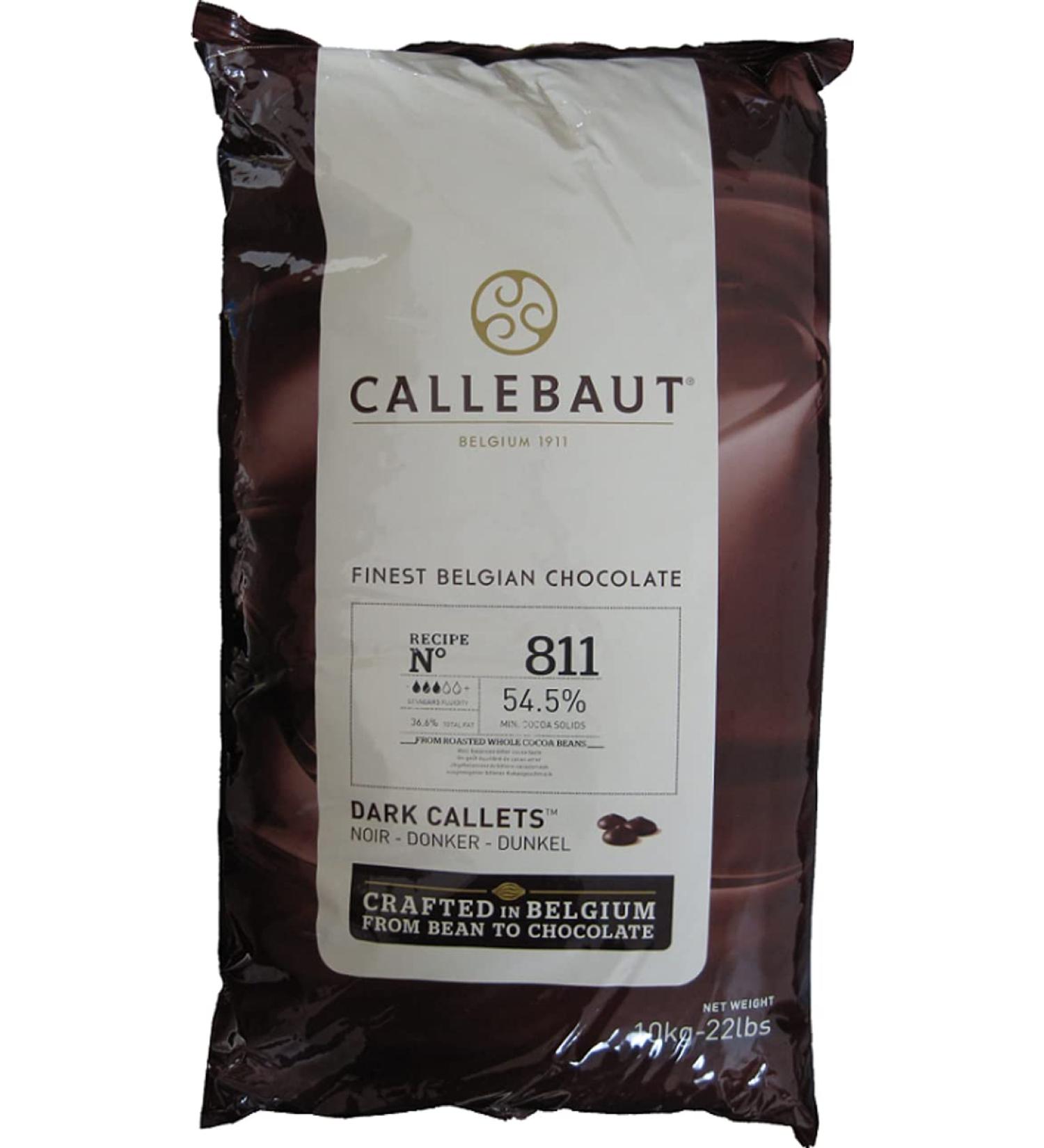 Callebaut Recipe No. 811 Finest Belgian Dark Callets With 54.5% Cacao 22 Pound (10Kg) DHL Next Day Delivery - Buy Online on GoSupps.com