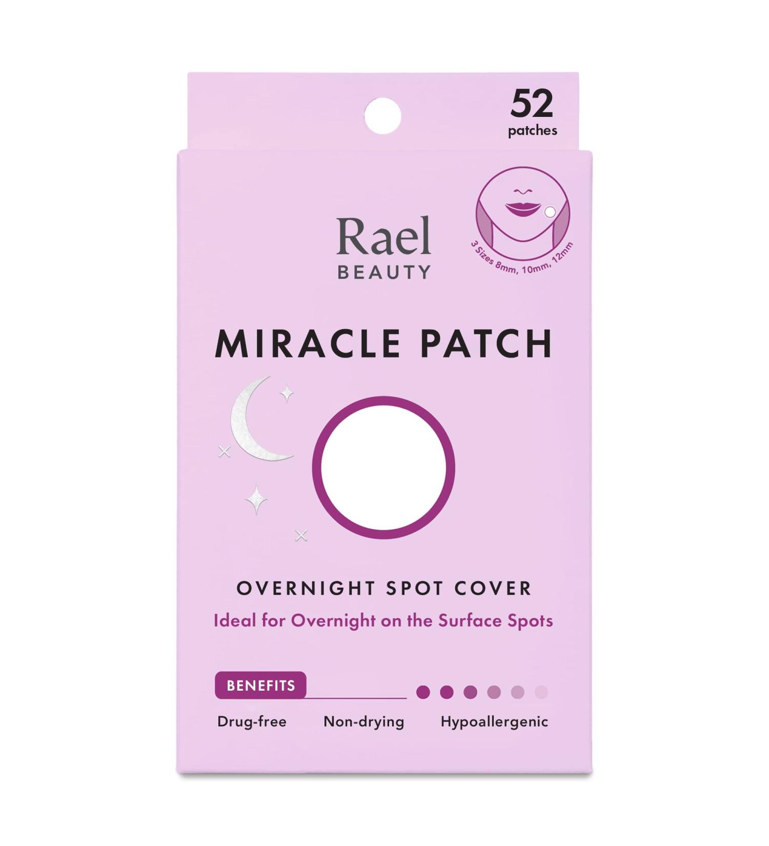 Rael Miracle Overnight Spot Cover - Thicker & Extra Adhesion  Hydrocolloid Acne Pimple Patches  Blemish Spot Stickers for Face  Absorbing Cover  3 Sizes (52 Count) 52 Count (Pack of 1) 52.0 - Buy Online on GoSupps.com
