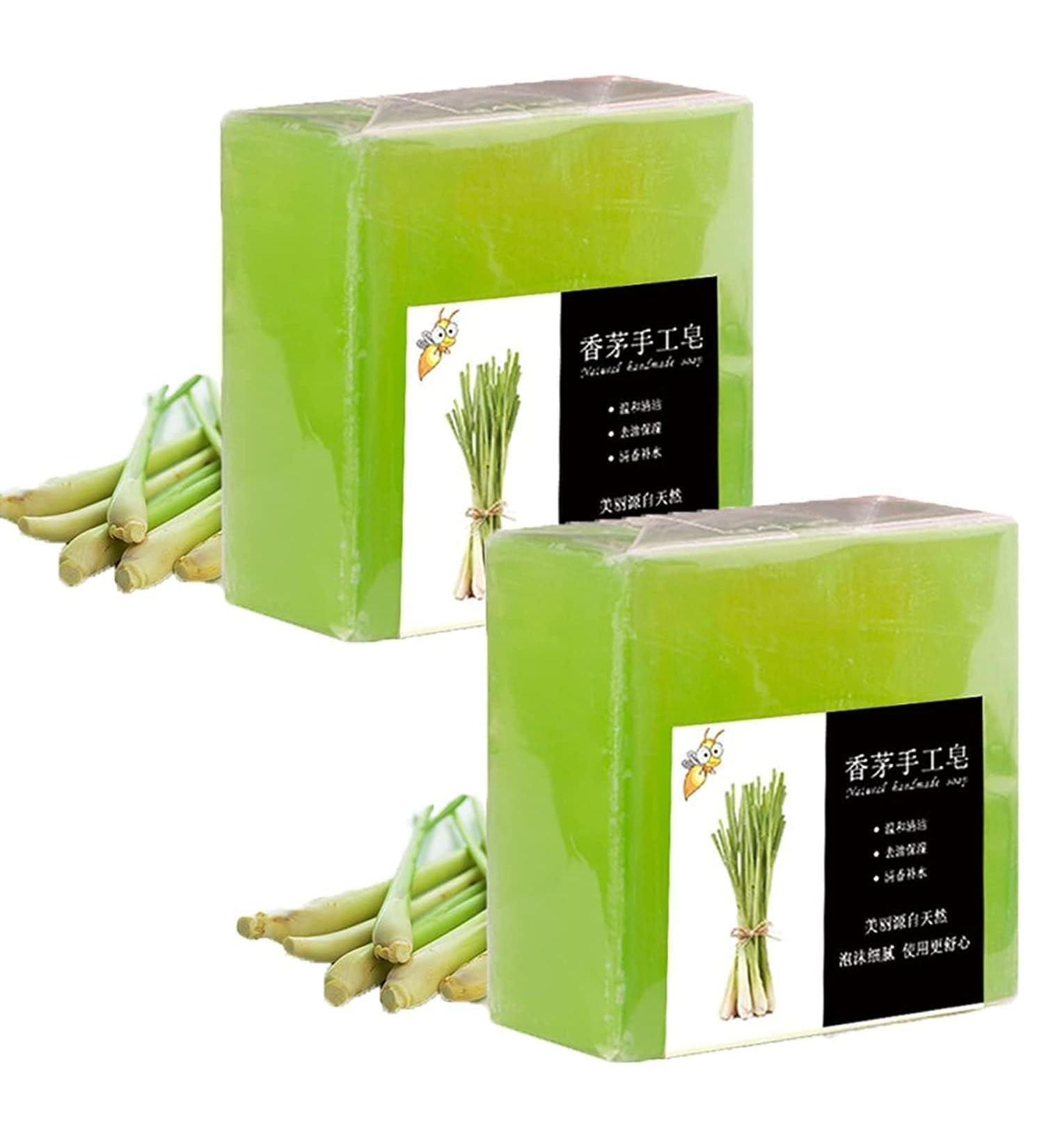 2 in 1 Citronella Lemongrass Soap Bar for Body & Face - Natural Body Wash Soap (2Pcs) - Buy Online on GoSupps.com