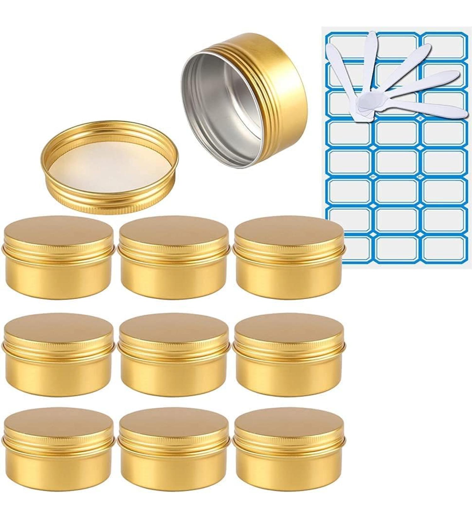 empty jars with lids cosmetic jar B0CKBSQRLW10 PC 30ml Empty Pink Round Aluminum Tin Jars with Screw Lids Cosmetics Lip Balm Containers Pots with 5X Spoon 1x Labels (Color : Roze Size : 30ml) (Colo - Buy Online on GoSupps.com