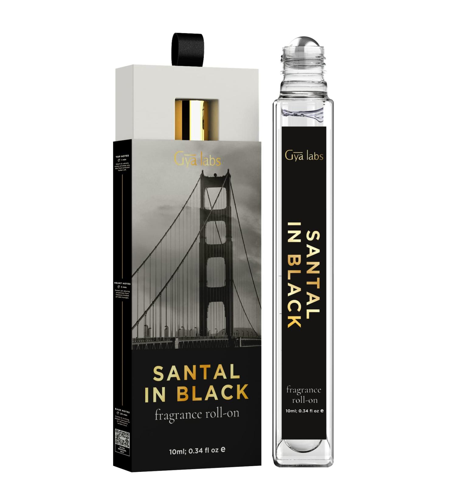 Gya Labs Santal in Black Fragrance Roll On - Santal Fragrance Oil Roll On Perfume for Men & Women Smoky Woody Scent for All Type of Skin Travel Size (0.34 Fl Oz) - Buy Online on GoSupps.com