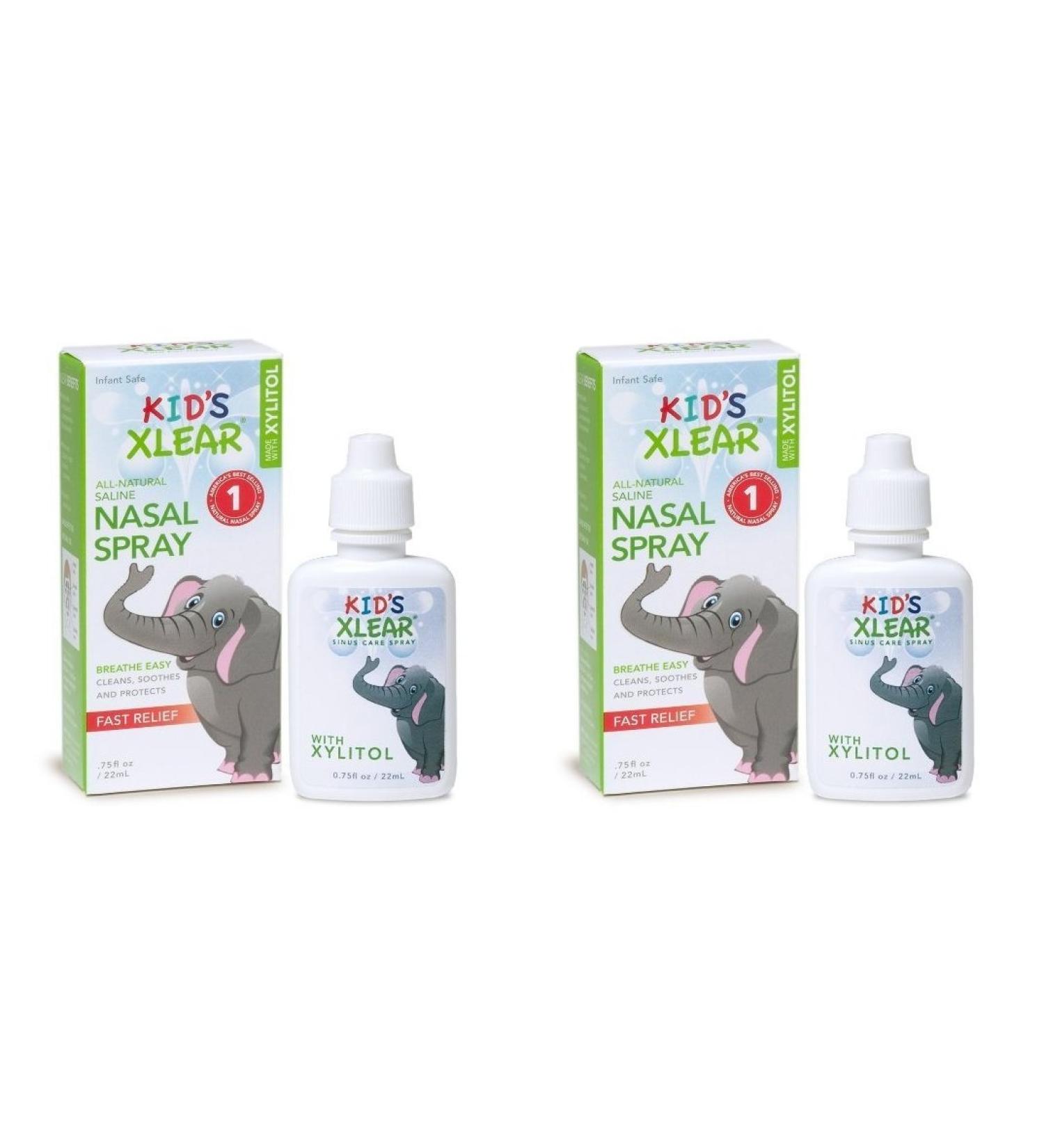 XLEAR Kids Nasal Spray (Pack of 2) with Xylitol and Grapefruit Seed Extract for Children's Sinus Relief - 0.75 fl. oz - Buy Online on GoSupps.com