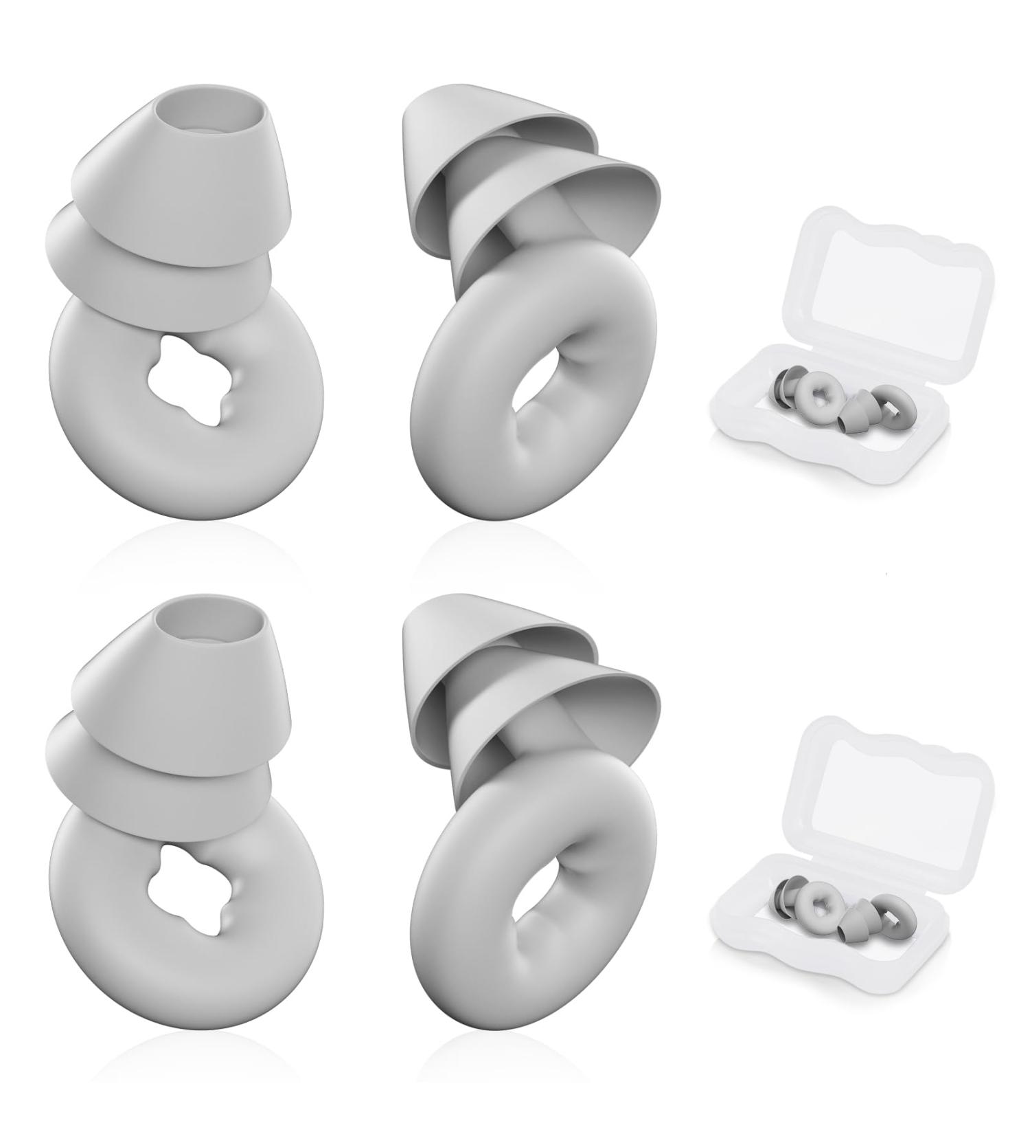 Ear Plugs for Sleeping - Noise Cancelling Silicone Earplugs (2 Pairs) | Waterproof Reusable Best Hearing Protection for Travel Snoring Concert Work & Study - Buy Online on GoSupps.com