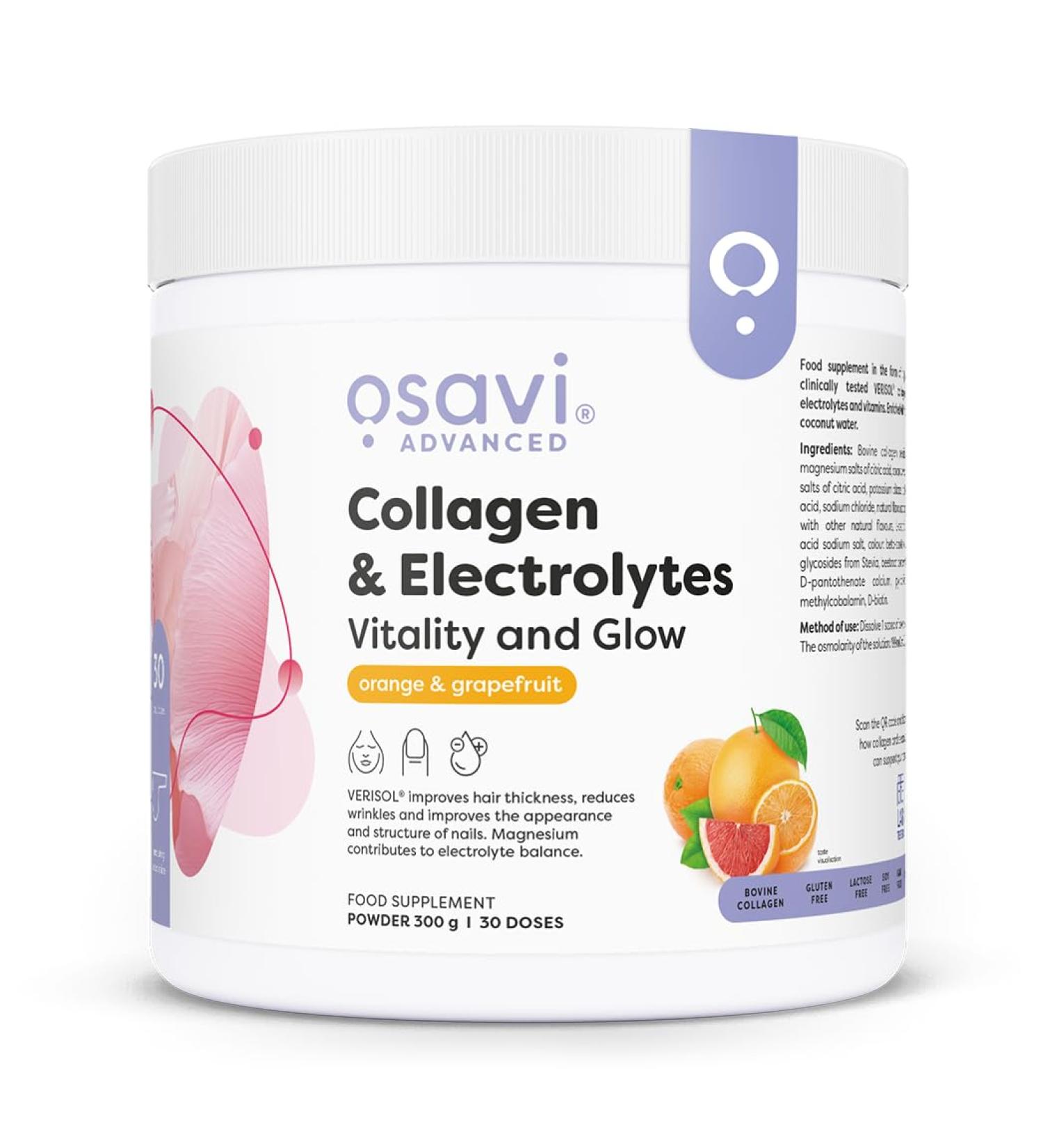  OSAVI Osavi Collagen Electrolytes Vitality and Glow Orange & Grapefruit - 300g - Buy Online on GoSupps.com