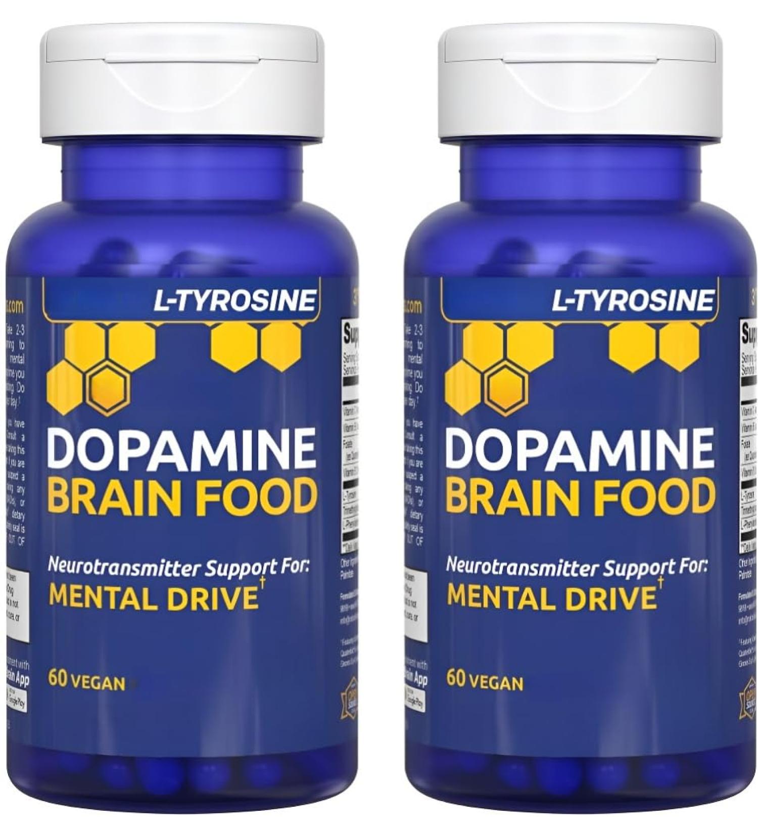 Dopamine Brain Nutrient Support for concentration and mental motivation mental energy and support of neurotransmitters with B vitamins 2 - Buy Online on GoSupps.com
