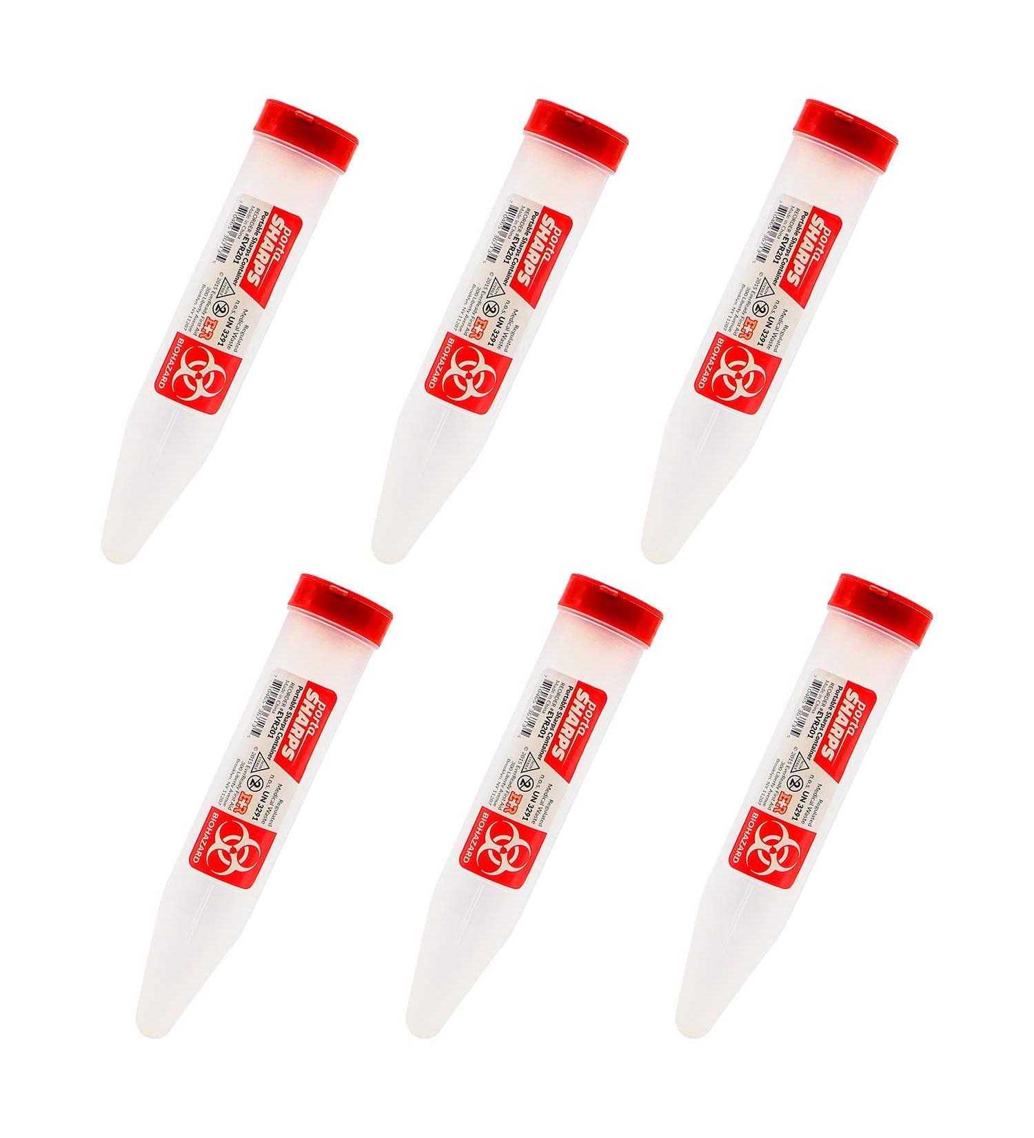 Ever Ready First Aid Porta Sharps Container - 6 Pack | Locking Mechanism | Transportable Sharps Disposal - Buy Online on GoSupps.com