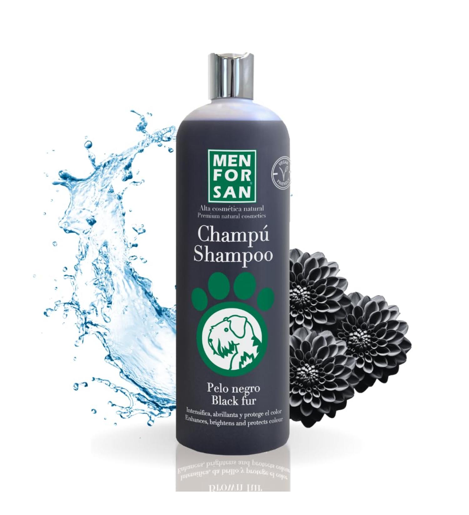 Menforsan Black Shampoo for Dogs | Color Intensifier & Gloss Amplifier | Removes Orange Tones | Deep Moisture Care | 1L - Best for Black Coated Dogs - Buy Online on GoSupps.com
