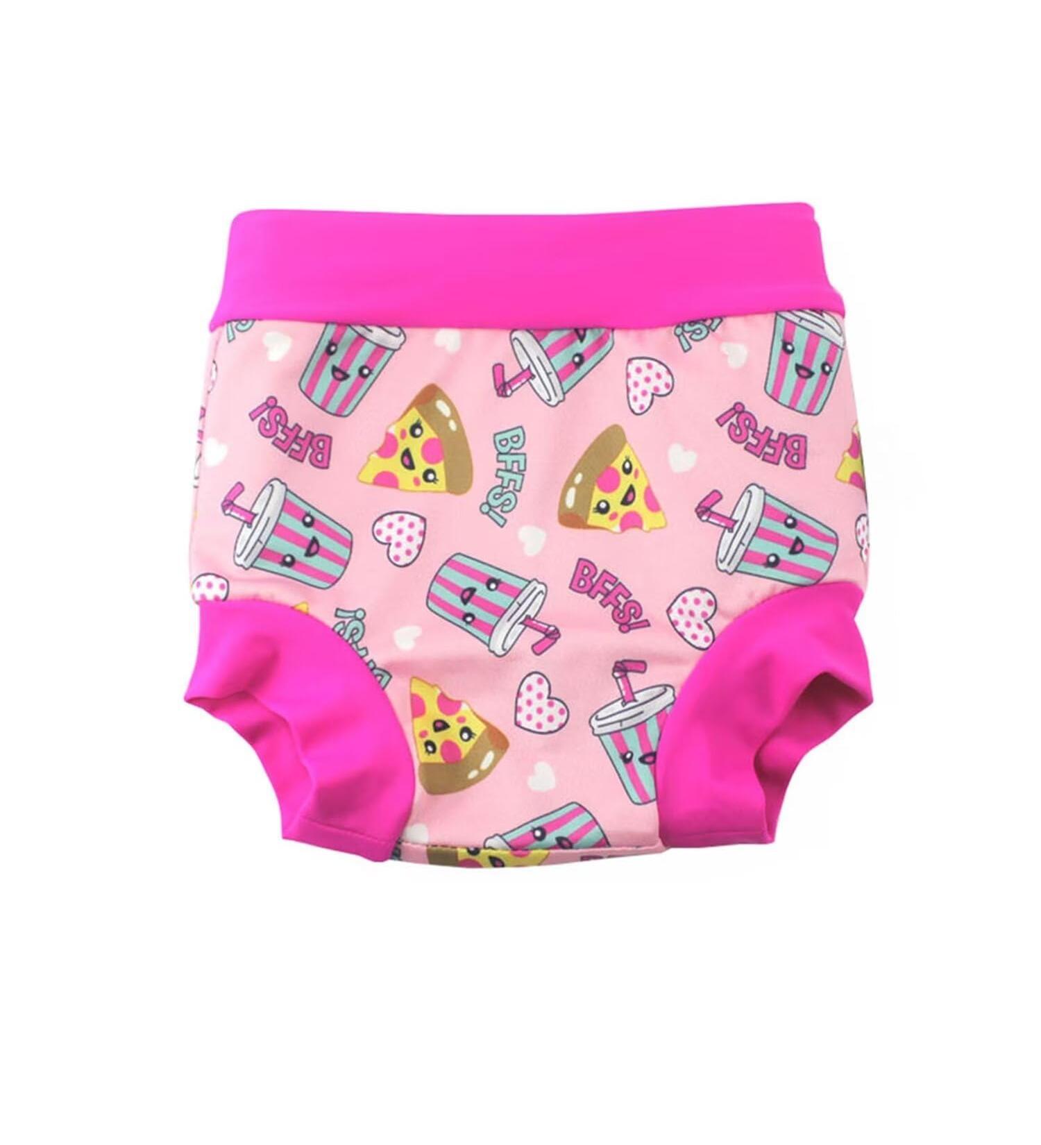 BabyPreg baby child swimming letter cover diaper with high waist abdominal protection swimming shorts (pink (flower) 2-3 years) pink (flower) 2-3 years (1 Pack)