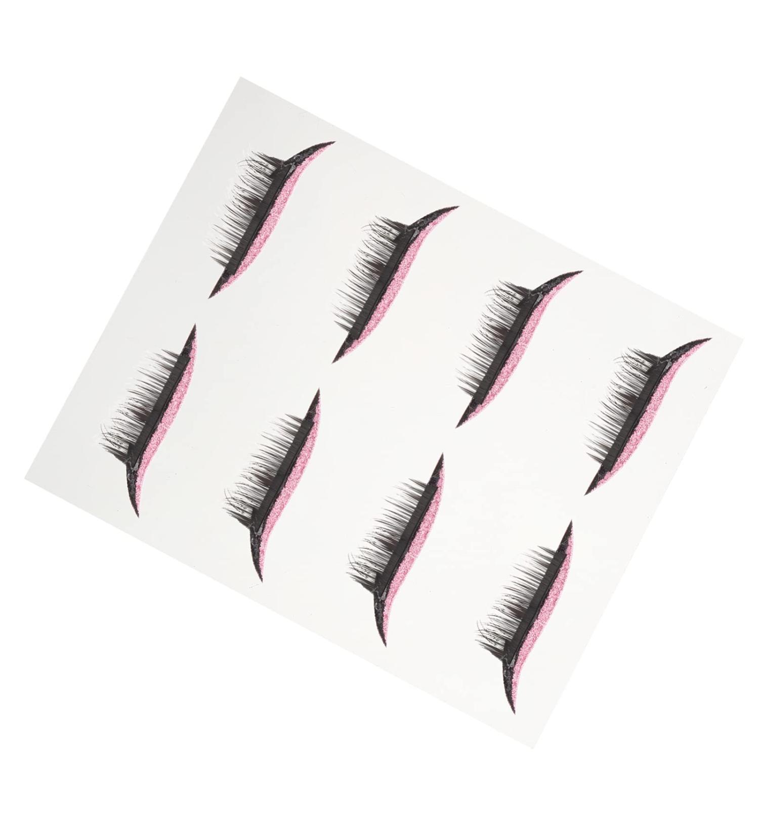  LALAFINA 4 Pairs of Long False Eyelash Eye Makeup Stickers Strip Eyelashes Eyeliner Strip Stickers Sticky Sticky Eyeliner for Men Plastic Lip Gloss Missing Undress - Buy Online on GoSupps.com