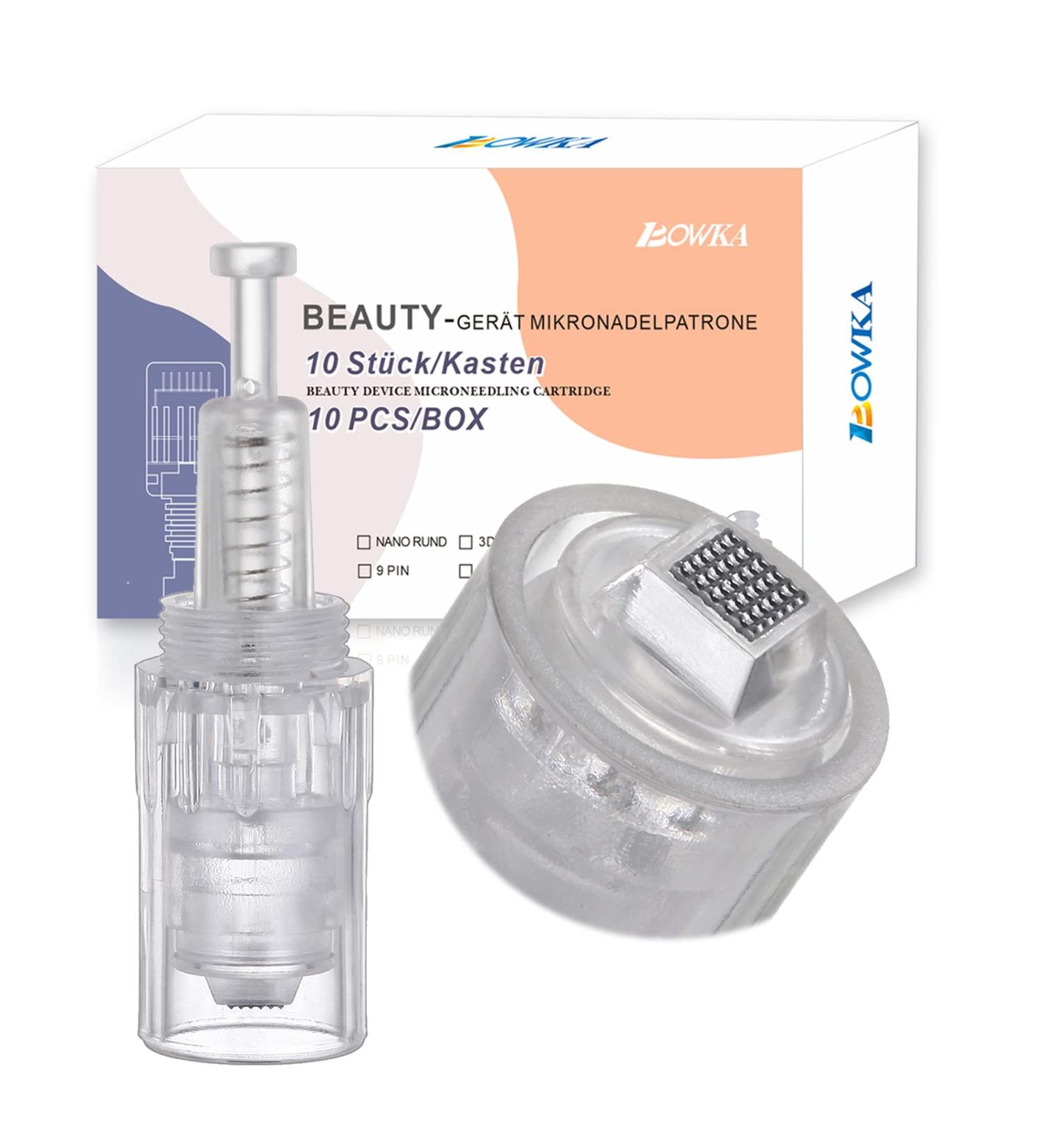 Bowka 10 pcs 3D Nano Pin Electric Derma Pen Needles - Adjustable Microneedling Needle Cartridges for Optimal Skin Treatment - Buy Online on GoSupps.com