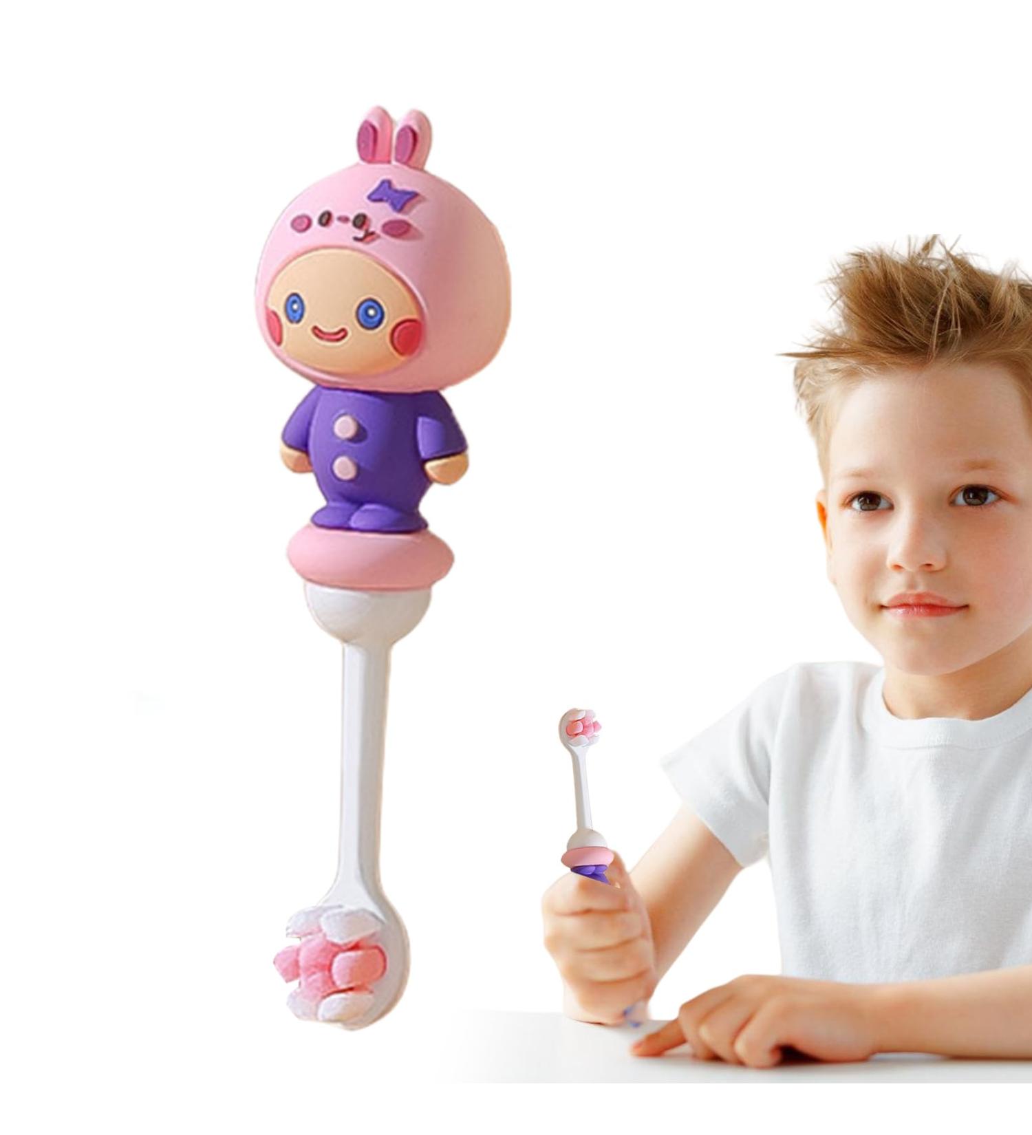 Toddler Training Toothbrush - Soft Bristle Children's Hand Toothbrush in Pink/Rabbit Design for Boys & Girls - Buy Online on GoSupps.com