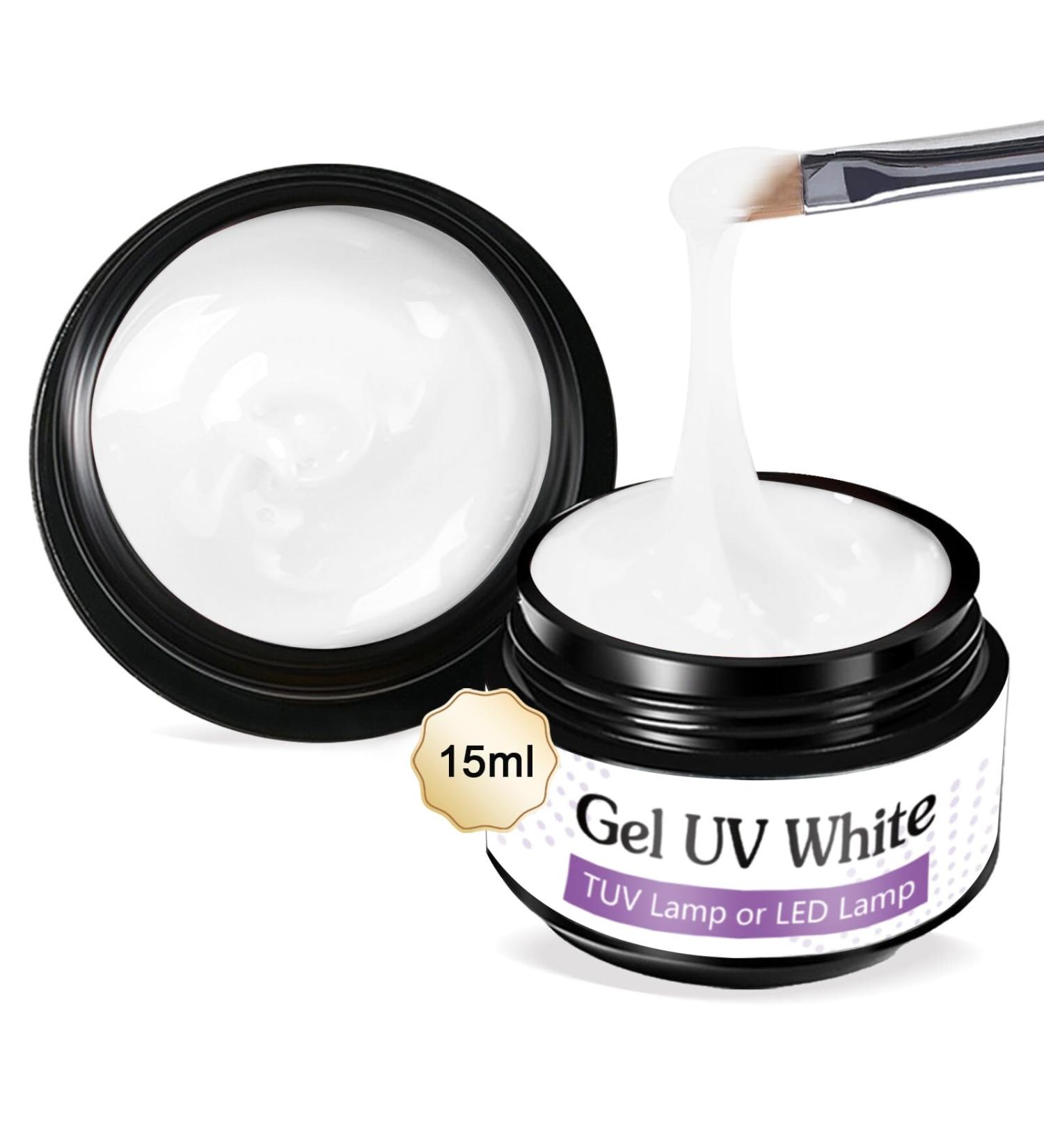 UV Nagelgel 15g*2 - Sealing & Assembly Gel for Nail Extensions Solid Color & Poly Gel for Nail Art - White - Buy Online on GoSupps.com