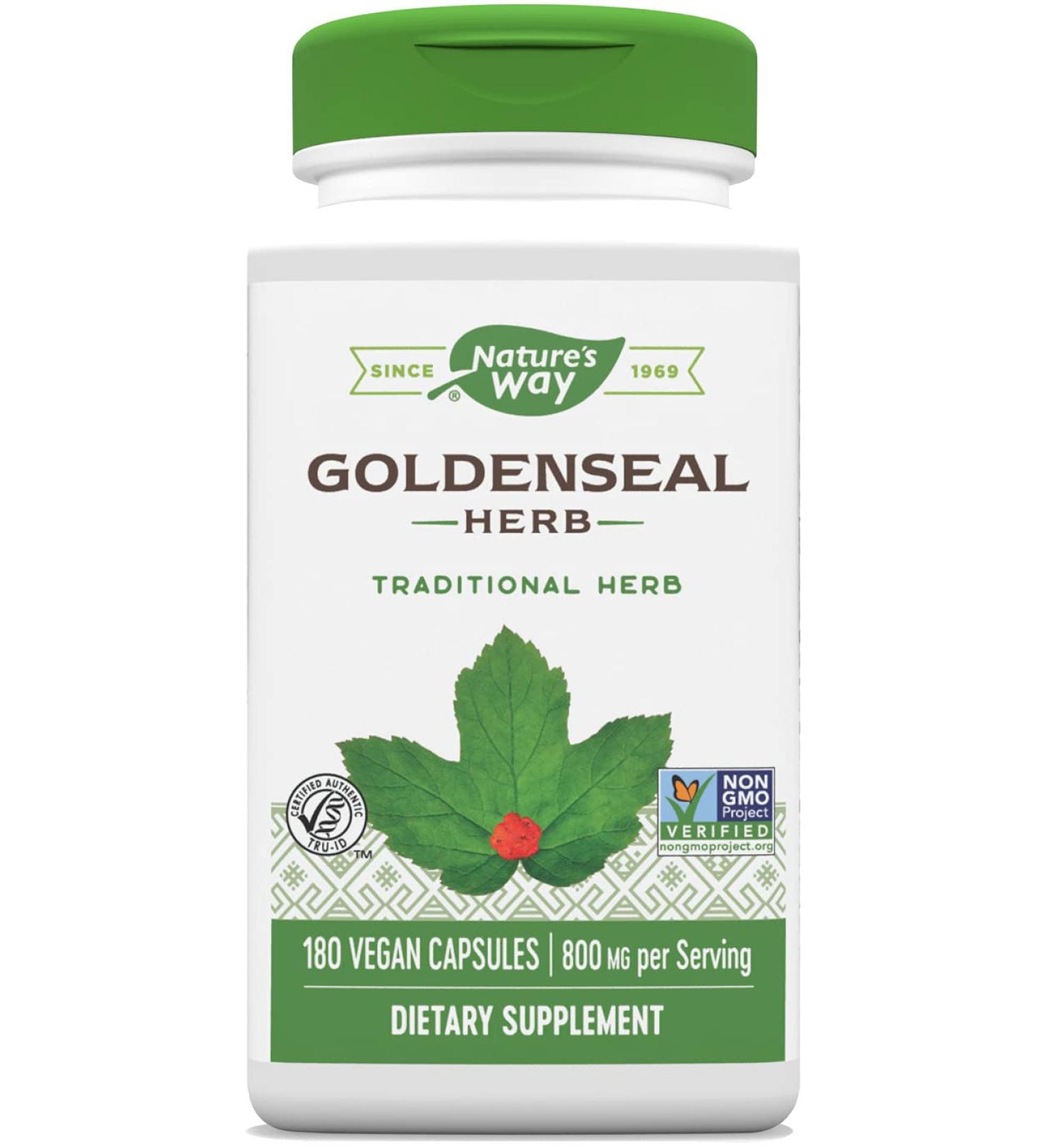Nature's Way Goldenseal 800mg - 180 Vegan Capsules for Immune Support - Buy Online on GoSupps.com