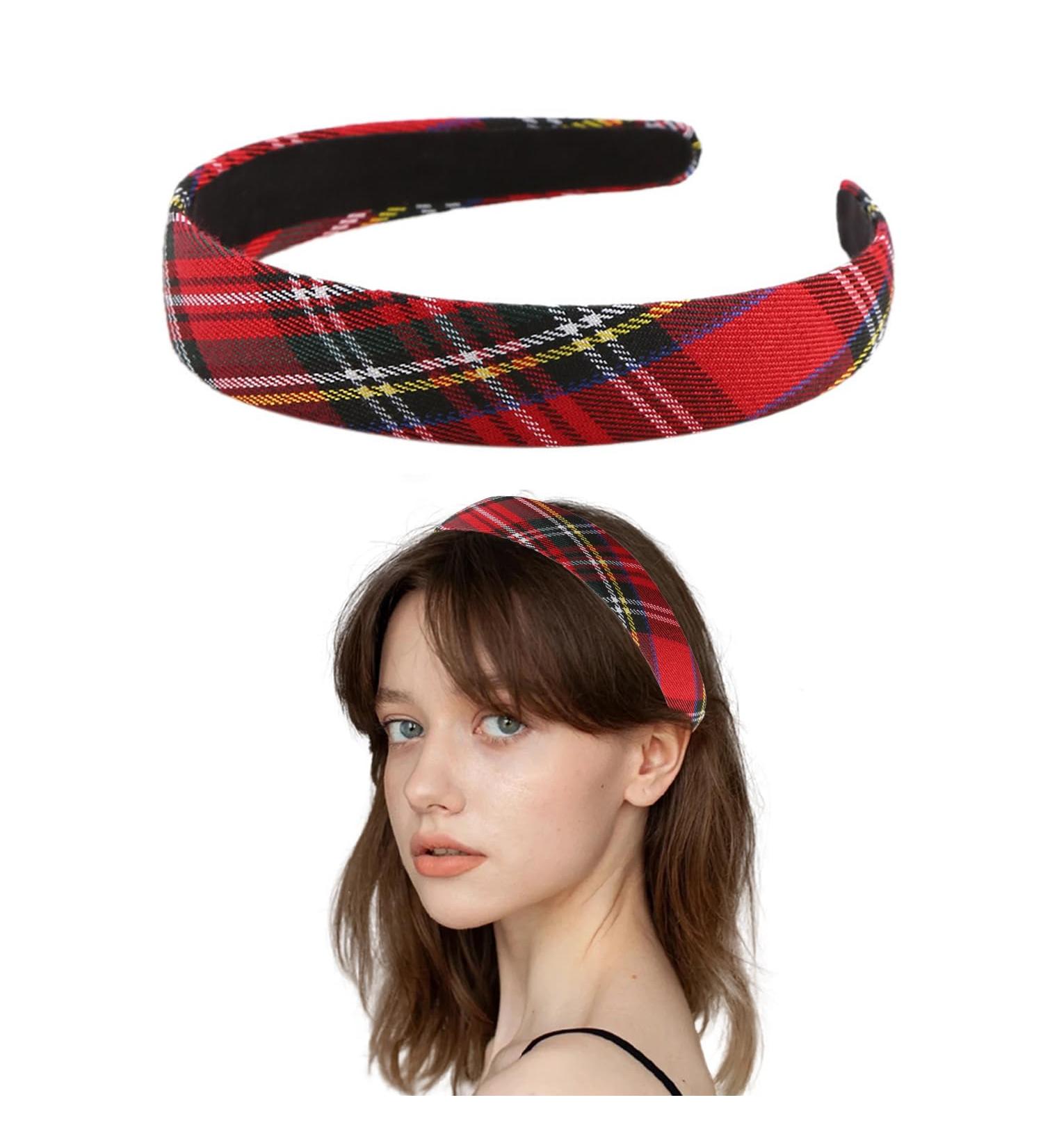 JNAWA Christmas Tartan Headband Alice Red Band Hair Accessories Vintage Headband for Girls Child Xmas Festival Holiday. - Buy Online on GoSupps.com