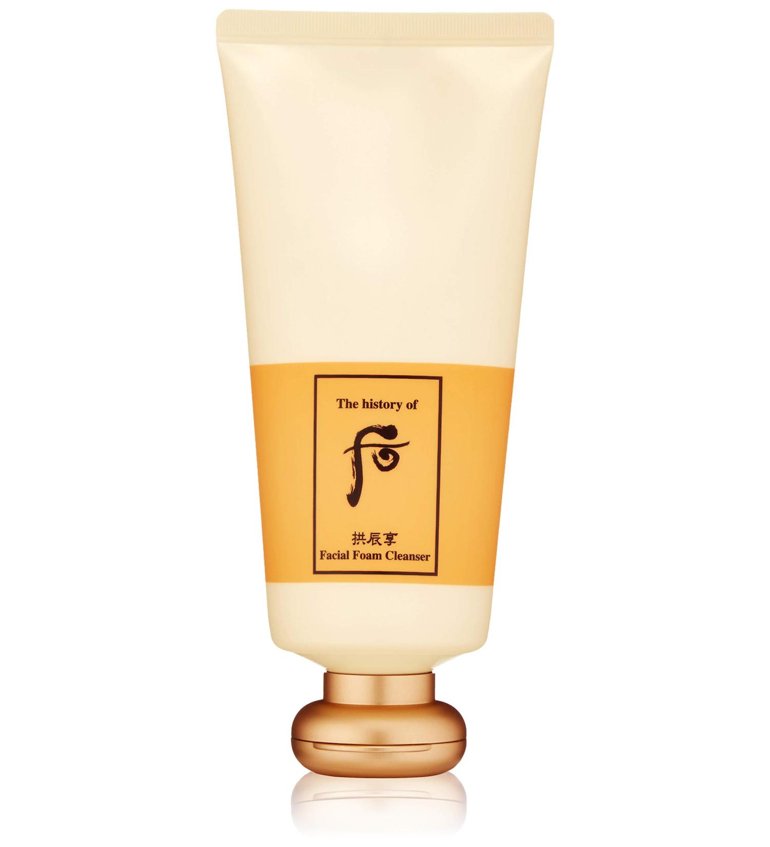 The History of Whoo Gongjinhyang Facial Foam Cleanser 180ml | Rich & Gentle Makeup Remover | Fine Foam Bubbles for Mild Cleansing - Buy Online on GoSupps.com