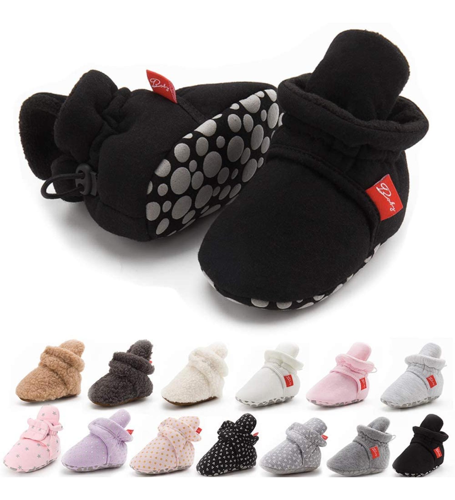 Sonsage Infant Baby Snow Boots | Anti-Skid Ankle Booties for Newborns | Winter Warm Crib Shoes 6-12 Months, Black - Buy Online on GoSupps.com