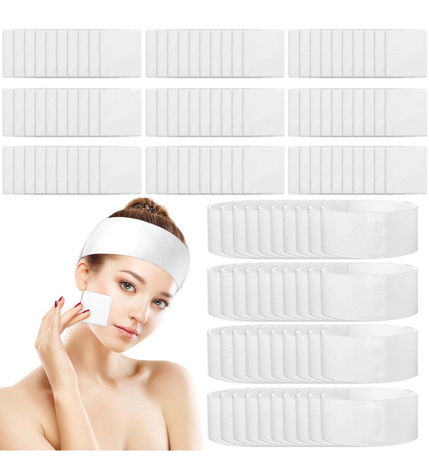 Maxcheck 300-Piece Disposable Spa Facial Headbands and Non-Woven Aesthetic Wipes Set - Buy Online on GoSupps.com