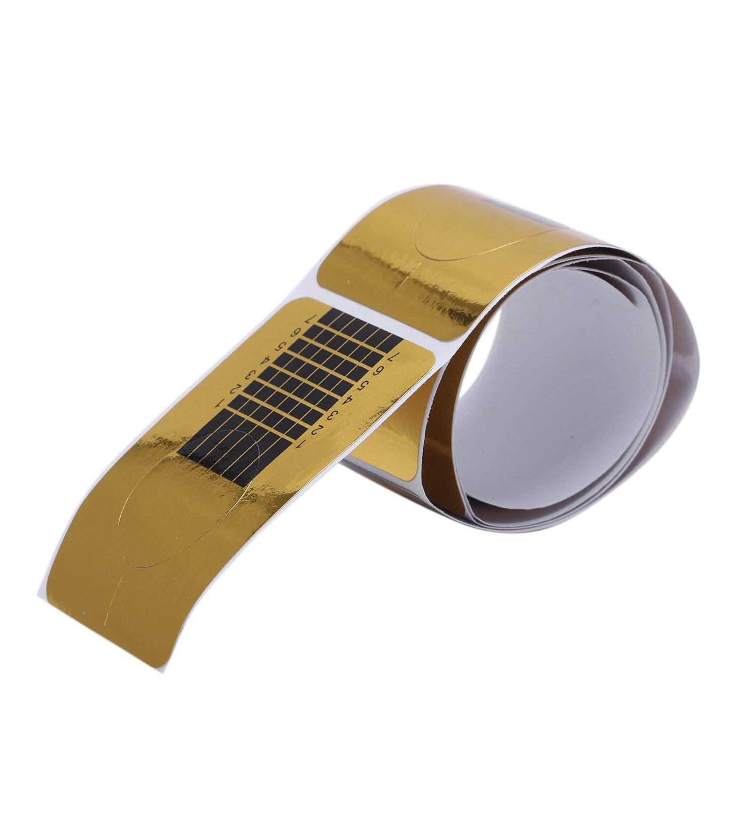 Xeodaun 100 x Golden Nail Art Tips Extension Forms Guide French DIY Tool Acrylic UV Gel - Buy Online on GoSupps.com