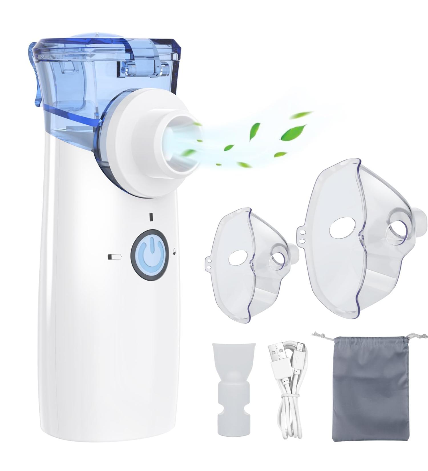 Cinlinso Rechargeable Portable Inhaler for Children & Adults | Super Quiet Adjustable Spray Efficient On-the-Go Inhalation Device - Blue - Buy Online on GoSupps.com