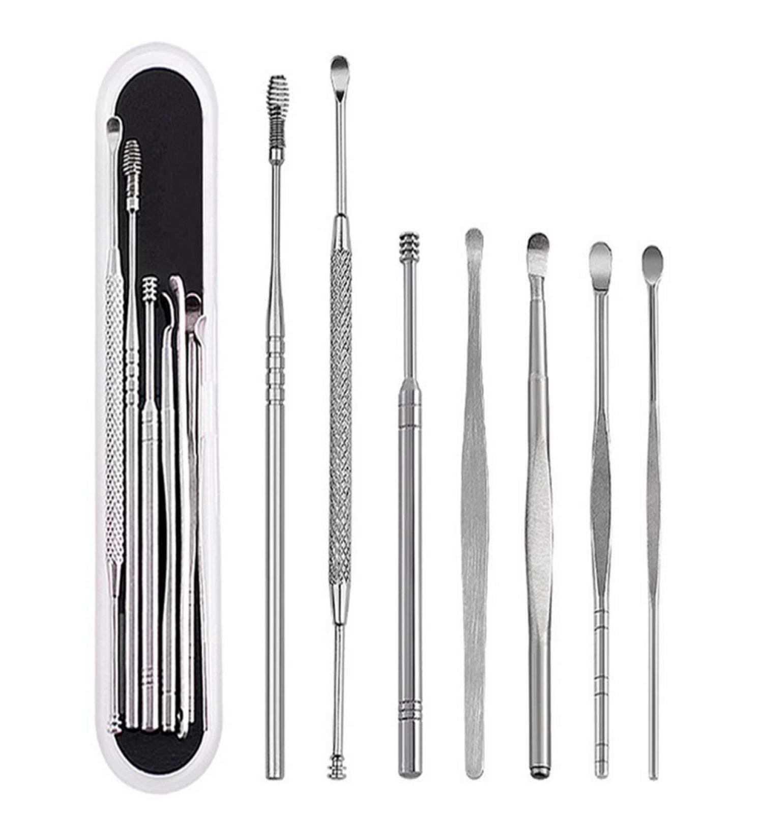 Ear Wax Remover BESTHINKY 7Pcs Professional Stainless Steel Ear Cleaner Spoon Kit Ear Pick with Storage Box (silver) - Buy Online on GoSupps.com