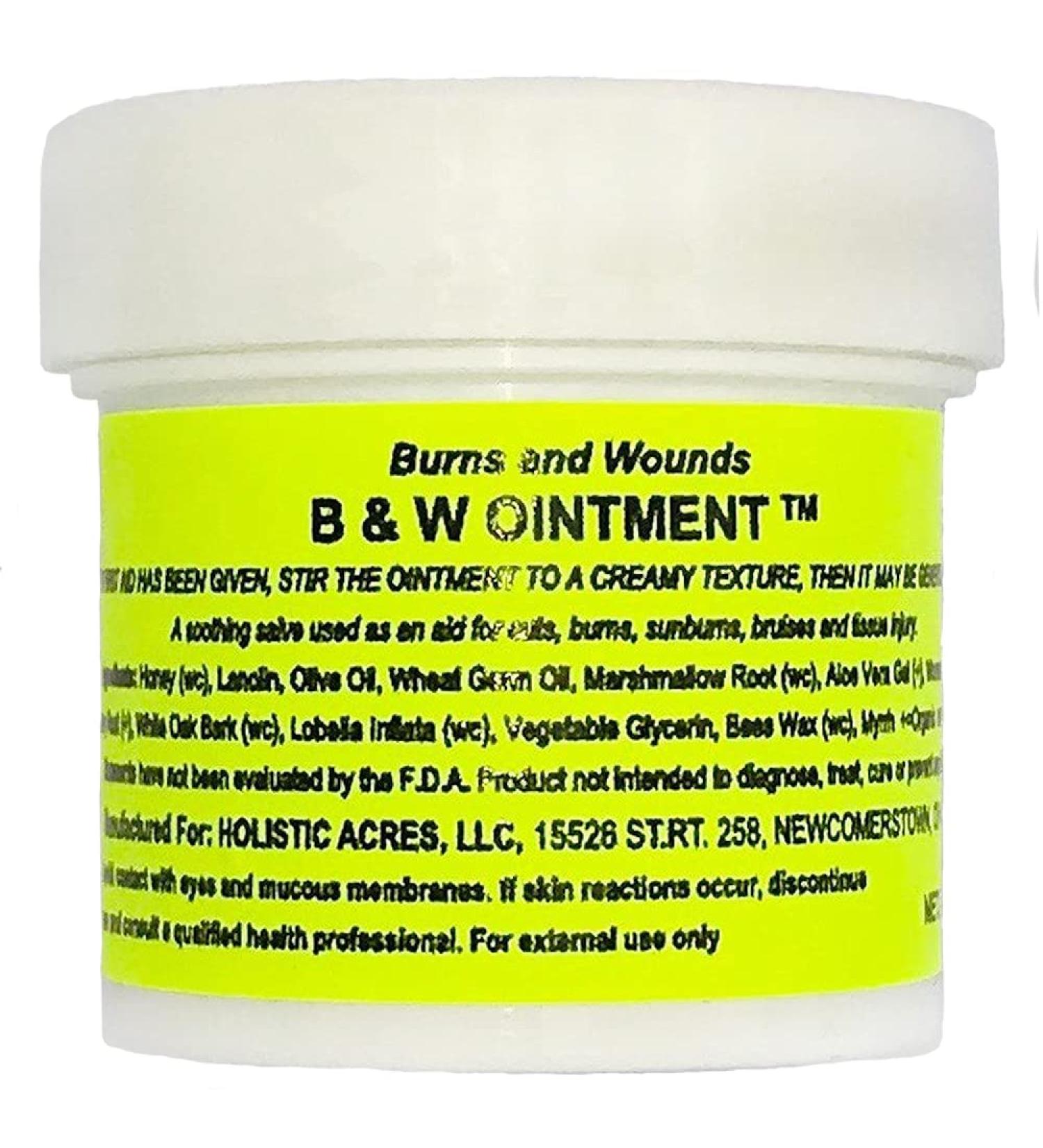 B&W Ointment - Burn and Wound Ointment - Amish Made Burn Salve - 1 OZ
