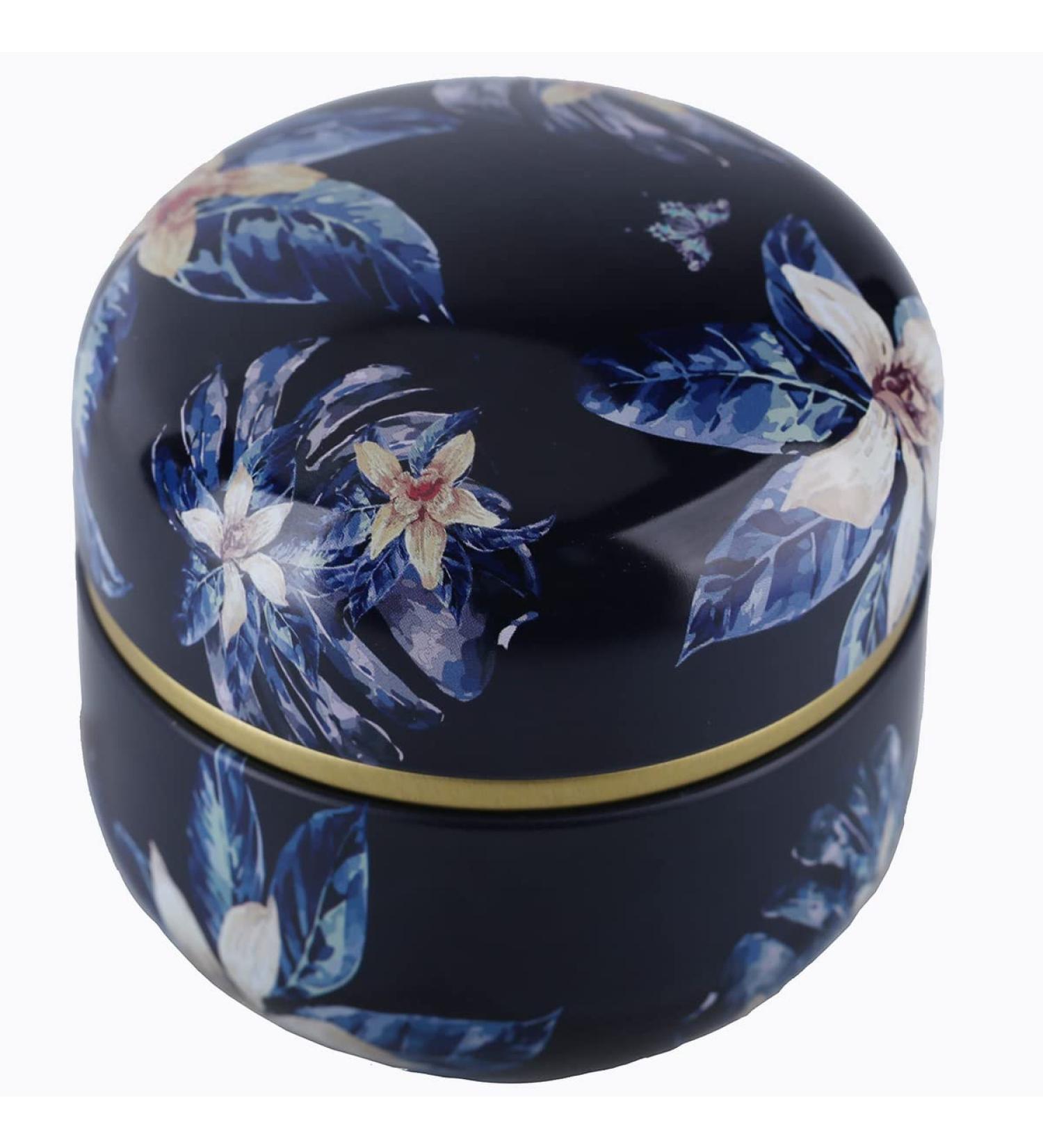 ICDOIT Body Powder Puff and Container - Blue Flower Design for Baby & Women Loose Powder - Buy Online on GoSupps.com