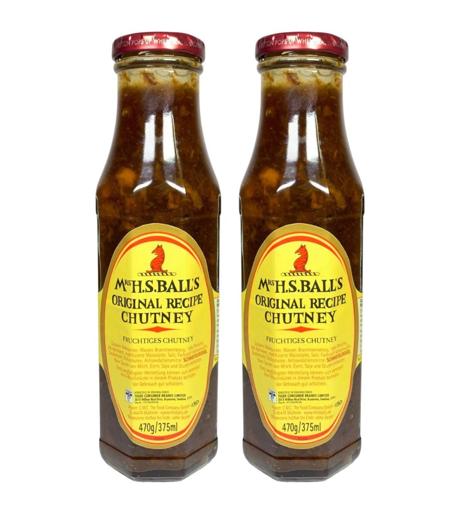 Buy Mrs Balls Original Recipe Chutney 2x470g - Authentic South African Sauce for International Shipping - Buy Online on GoSupps.com
