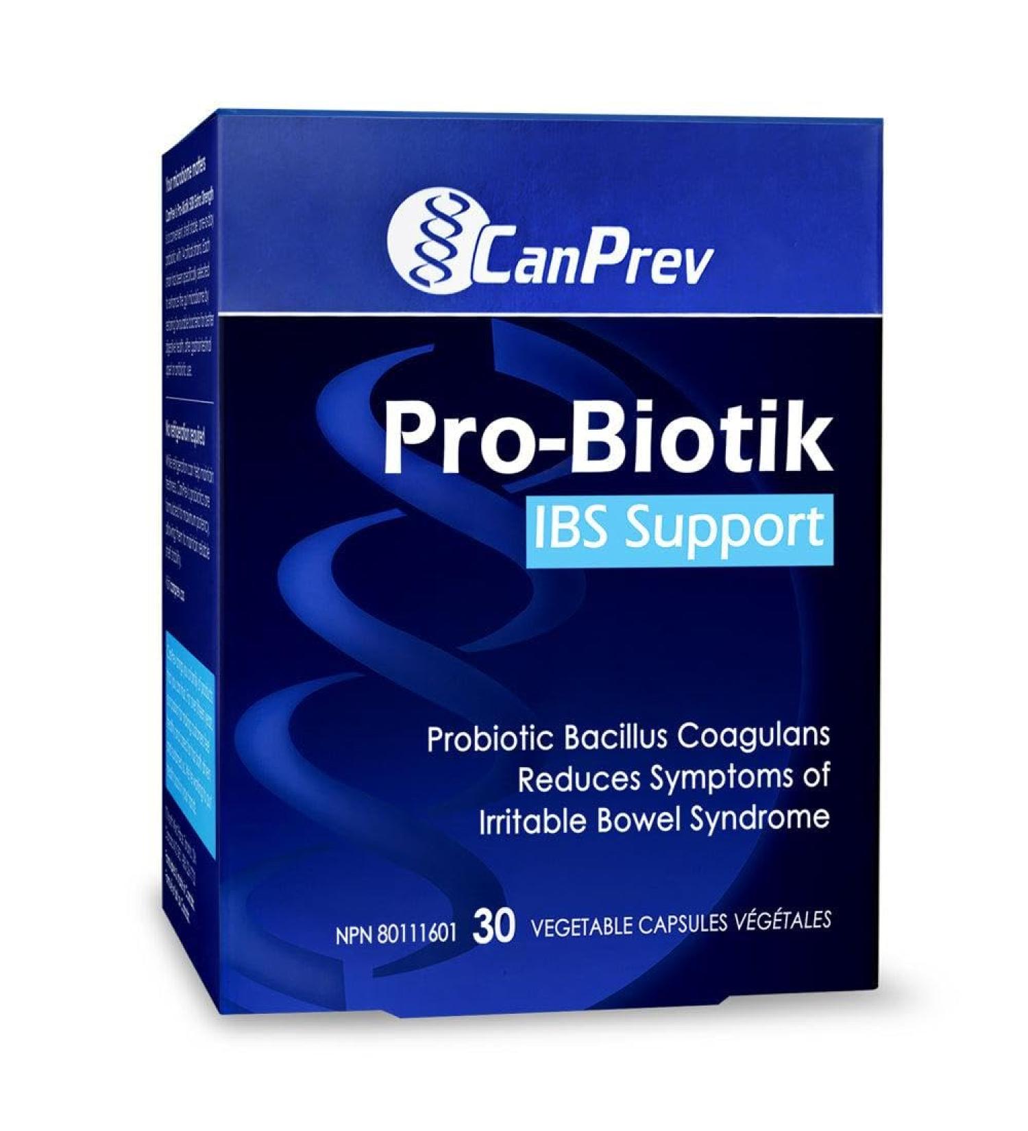 CanPrev - Pro-Biotik IBS Support 30 v-caps - Source of Probiotics Helps Support Intestinal and Gastrointestinal Health - Helps Provide Gentle Relief of Constipation and Irregularity in Adults