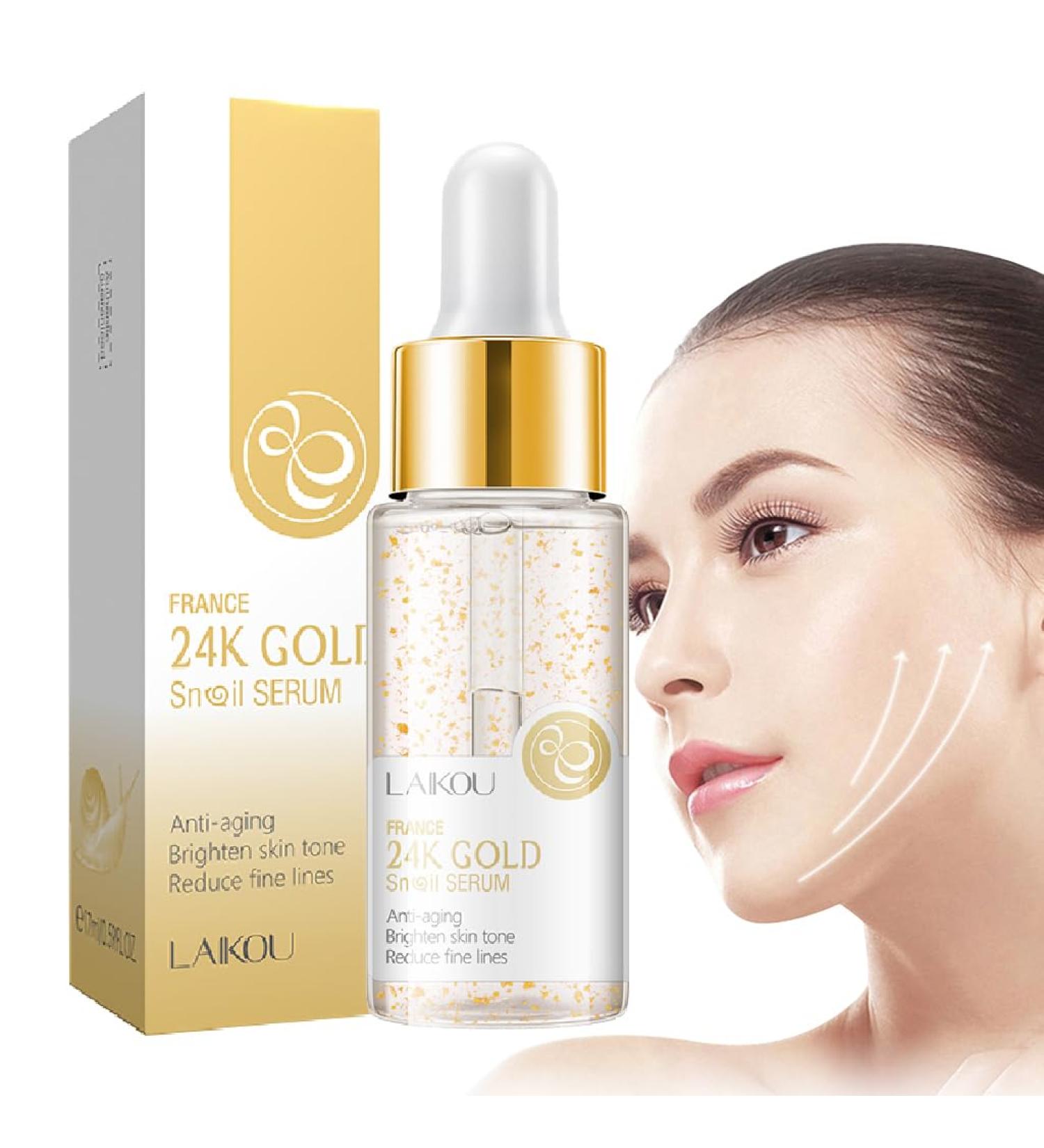 24K Mucin Snail Essence Snail Mucin Serum Face Moisturiser with Hyaluronic Acid Serum Niacinamide Serum Ginseng Extract Skincare for Hydrating Anti-Wrinkle Even Skin Tone - Buy Online on GoSupps.com