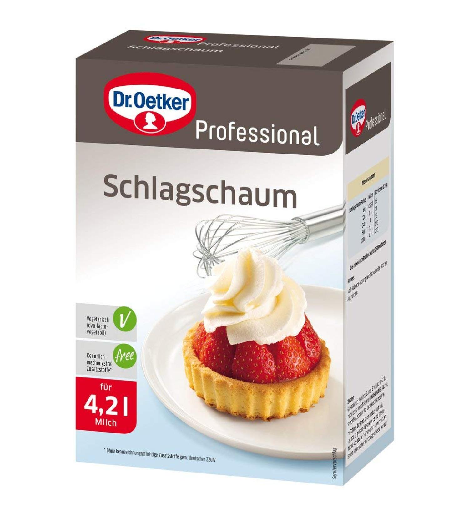 Dr. Oetker Professional Whipped Foam low-calorie and low-fat alternative to whipped cream 1 x 1 kg pack