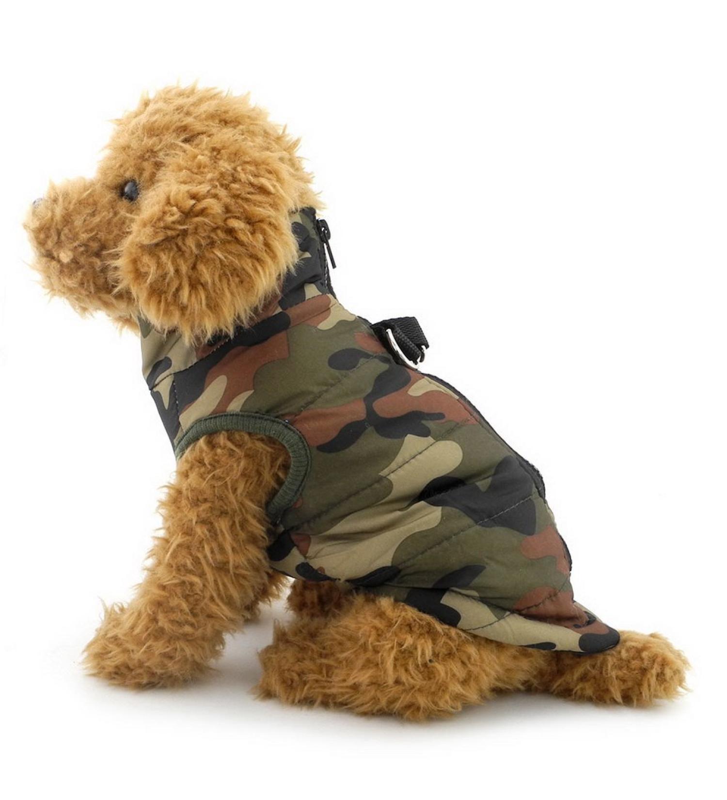 Smalllee Lucky Store Waterproof Dog Jacket & Coat for Small Dogs - Winter Wear for Chihuahua & Shih Tzu - Green/Camouflage - Buy Online on GoSupps.com