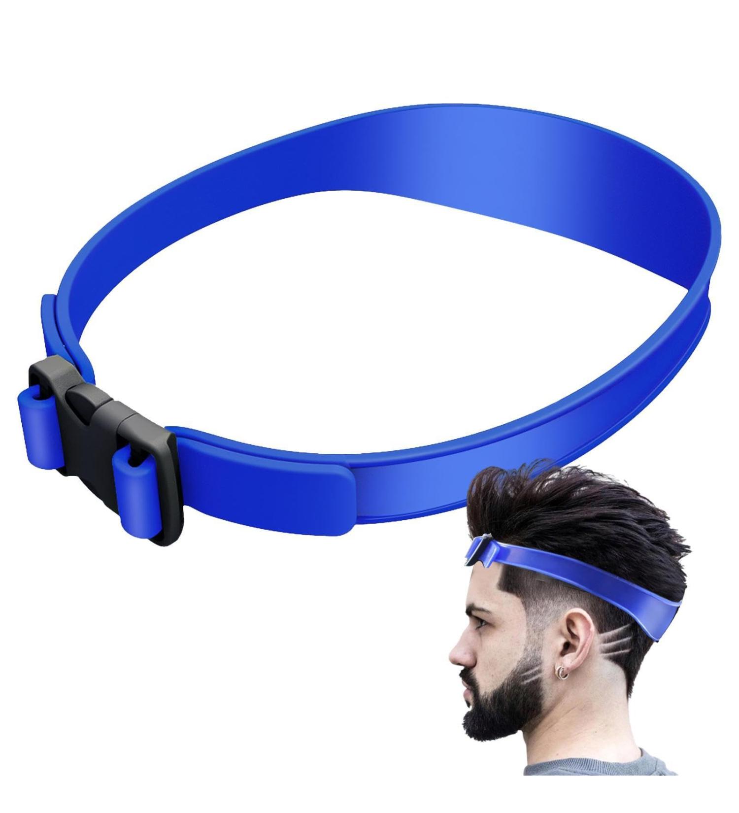 Haircut Bands Curved Silicone Hair Bands Washable Haircut Guide Tape Adjustable Haircut Stencil Soft Comfortable Hair Cutting Guide Hair Cutting Tools for Home blue - Buy Online on GoSupps.com