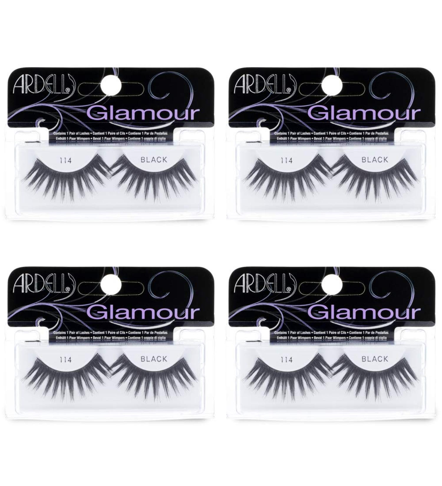 Ardell Glamour Strip Lashes 114 Black 4 Pack - False Eyelashes for Stunning Eyes - Buy Online on GoSupps.com