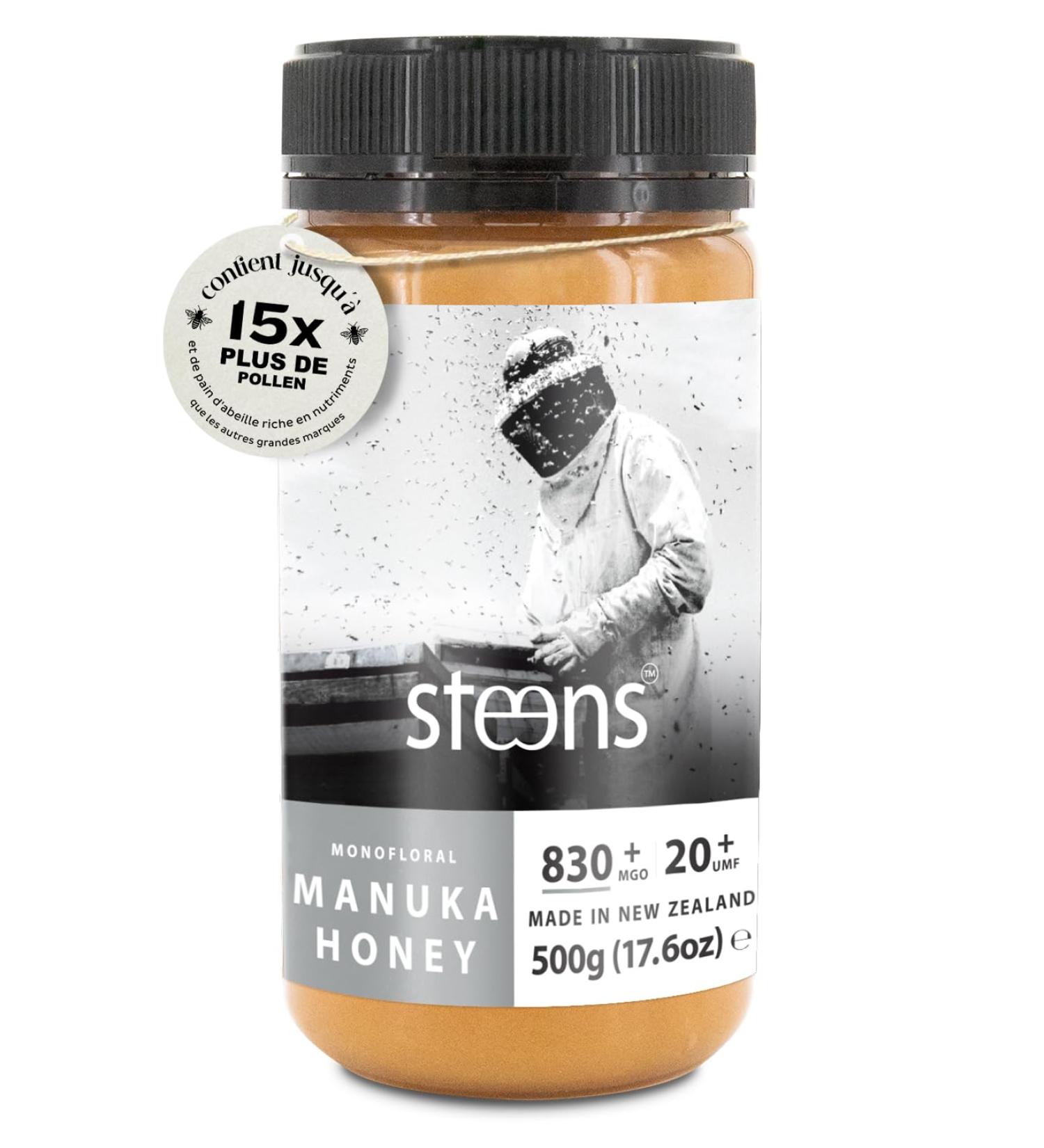 Steens Manuka Honey - MGO 830+ - 100% Certified Pure Raw Manuka Honey UMF 20+ - Jarred and Sealed in New Zealand - Manuka Honey - Buy Online on GoSupps.com