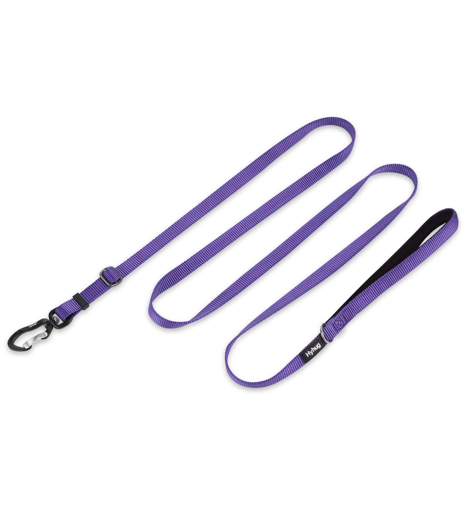 Hyhug Pets Upgraded Adjustable Between 4 Feet and 6 Feet Lead with Sturdy Nylon and Super Soft Neoprene lined Handle for Small Medium Large Giant Dogs. (Small Ultra Violet) Small Ultra Violet