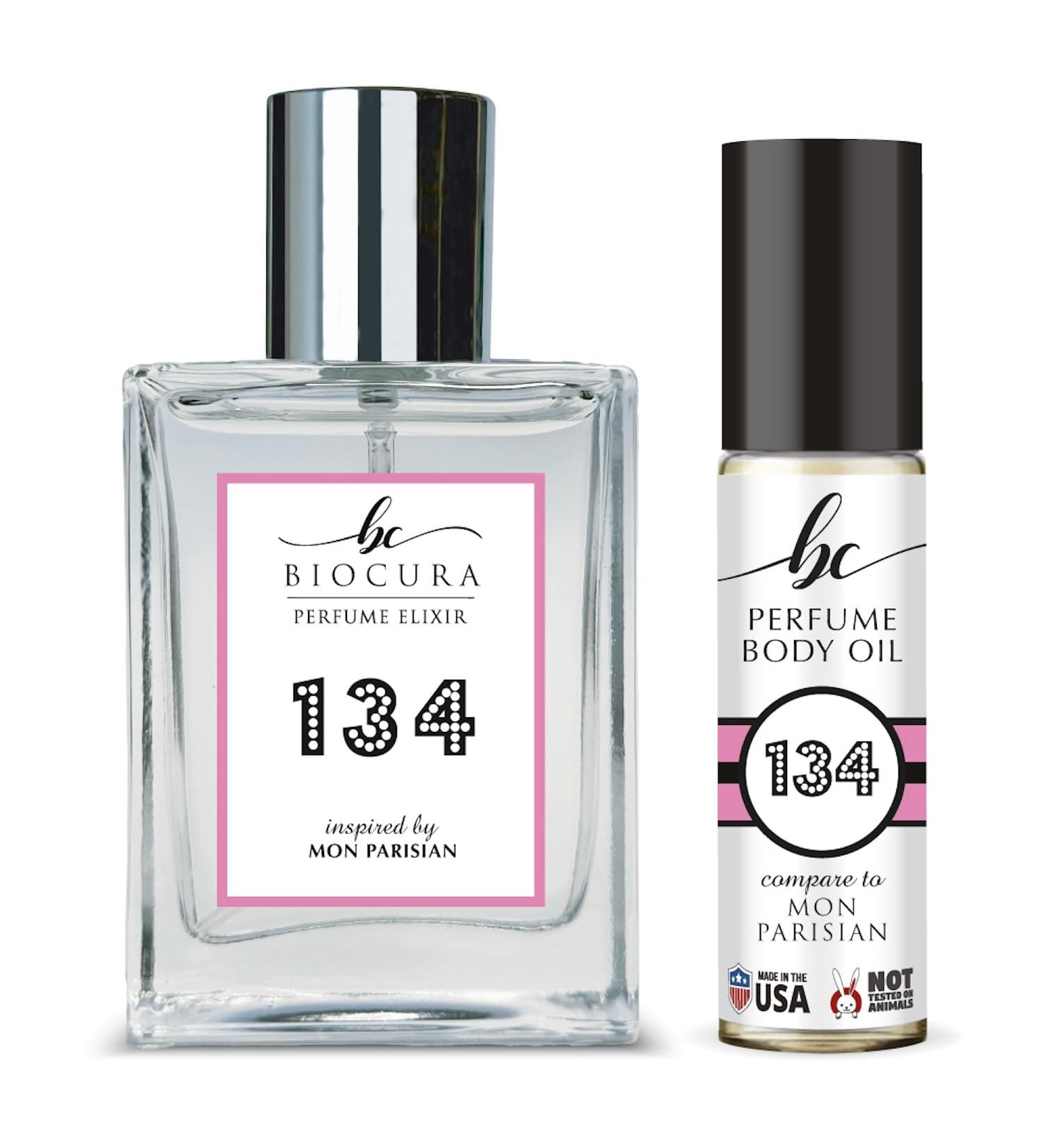 BC Perfume 134 Spray + Body Oil Set Impression of Mon Parisian Travel Size Refillable Bottle Long Lasting Blend Sample For Women / 10ml+50ml - Buy Online on GoSupps.com
