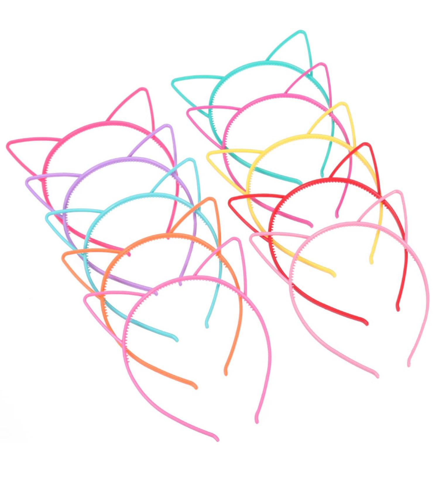 Frcolor Cat Ear Headbands - 10 Plastic Hairbands for Birthday Parties & Daily Makeup Decoration - Perfect for All Ages - Buy Online on GoSupps.com