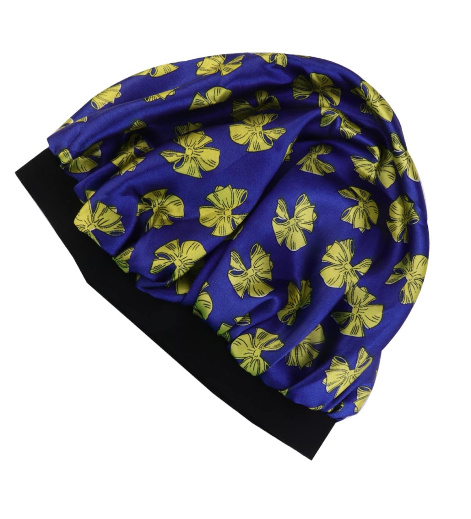 FOMIYES Silk Hair Bonnet Set - Shower Cap Hair Bands for Women - Blue Satin Head Scarf - Shower Accessories for Hair Loss - 2pcs - Buy Online on GoSupps.com
