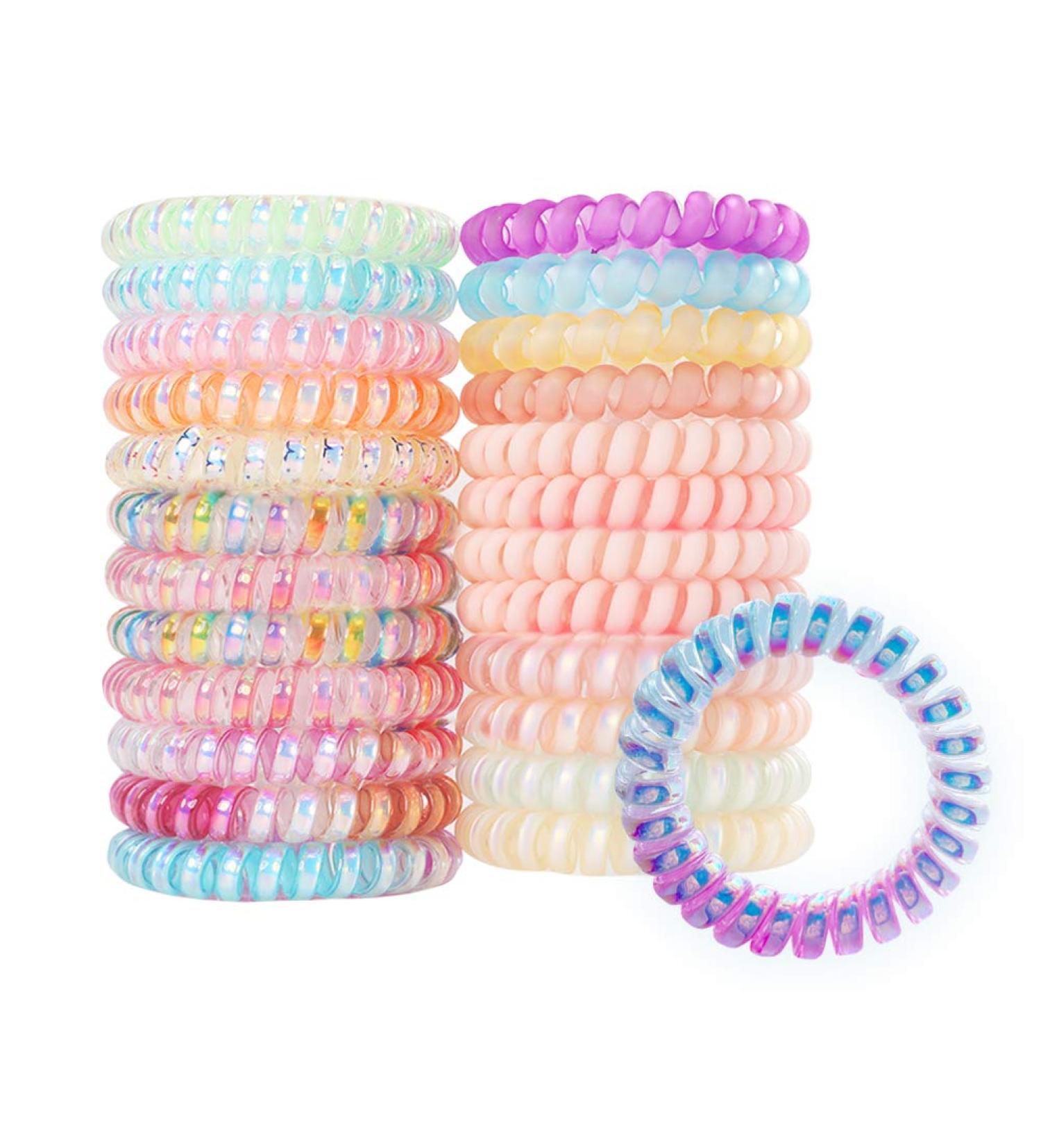 PinkSheep 24 Pack No Crease Hair Ties - Colorful Elastic Coil Hair Accessories for Women and Girls - Buy Online on GoSupps.com
