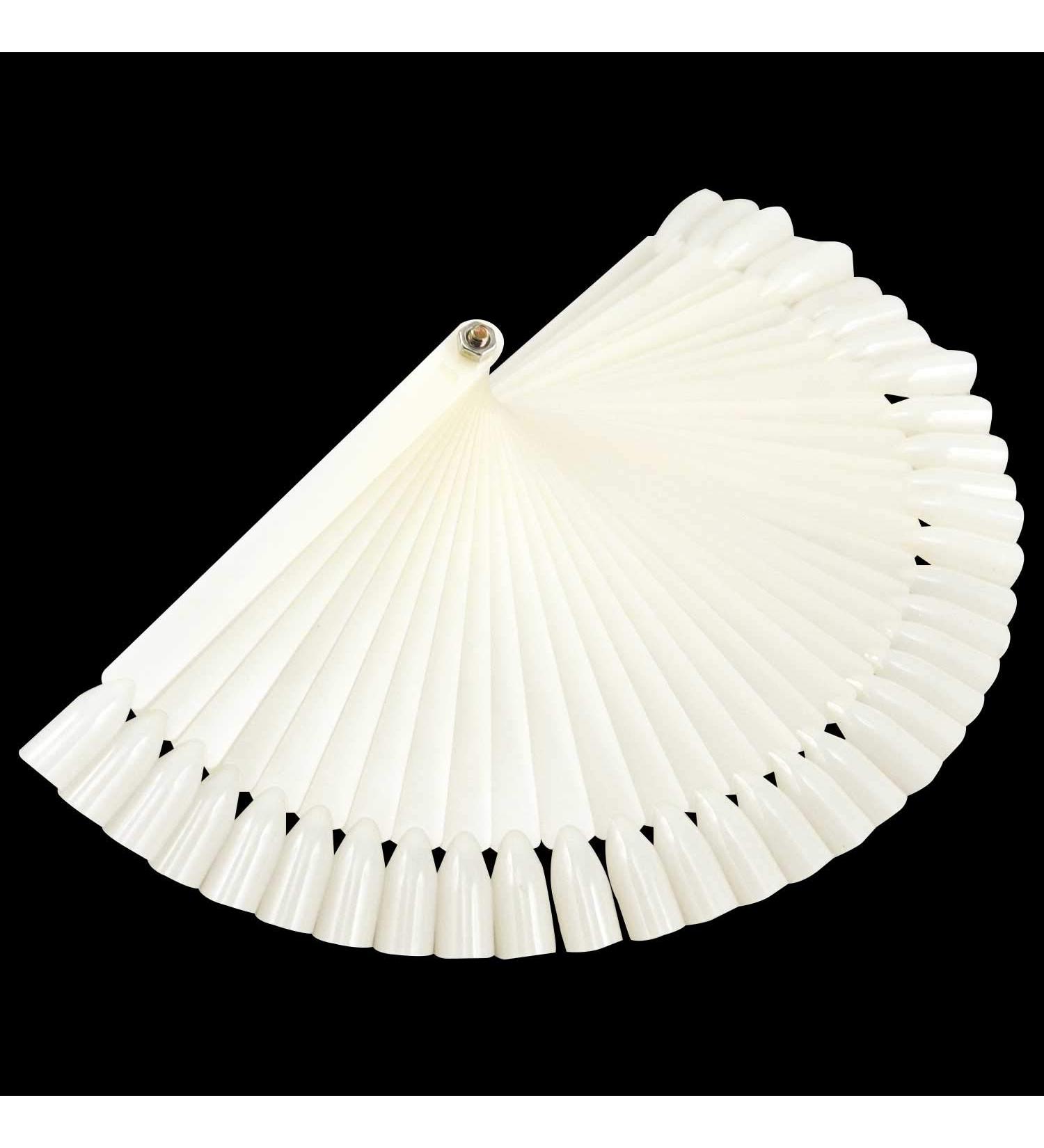 TRIXES 50 White Artificial Nails Fan | Nail Art Practice & Display | International Shipping - Buy Online on GoSupps.com