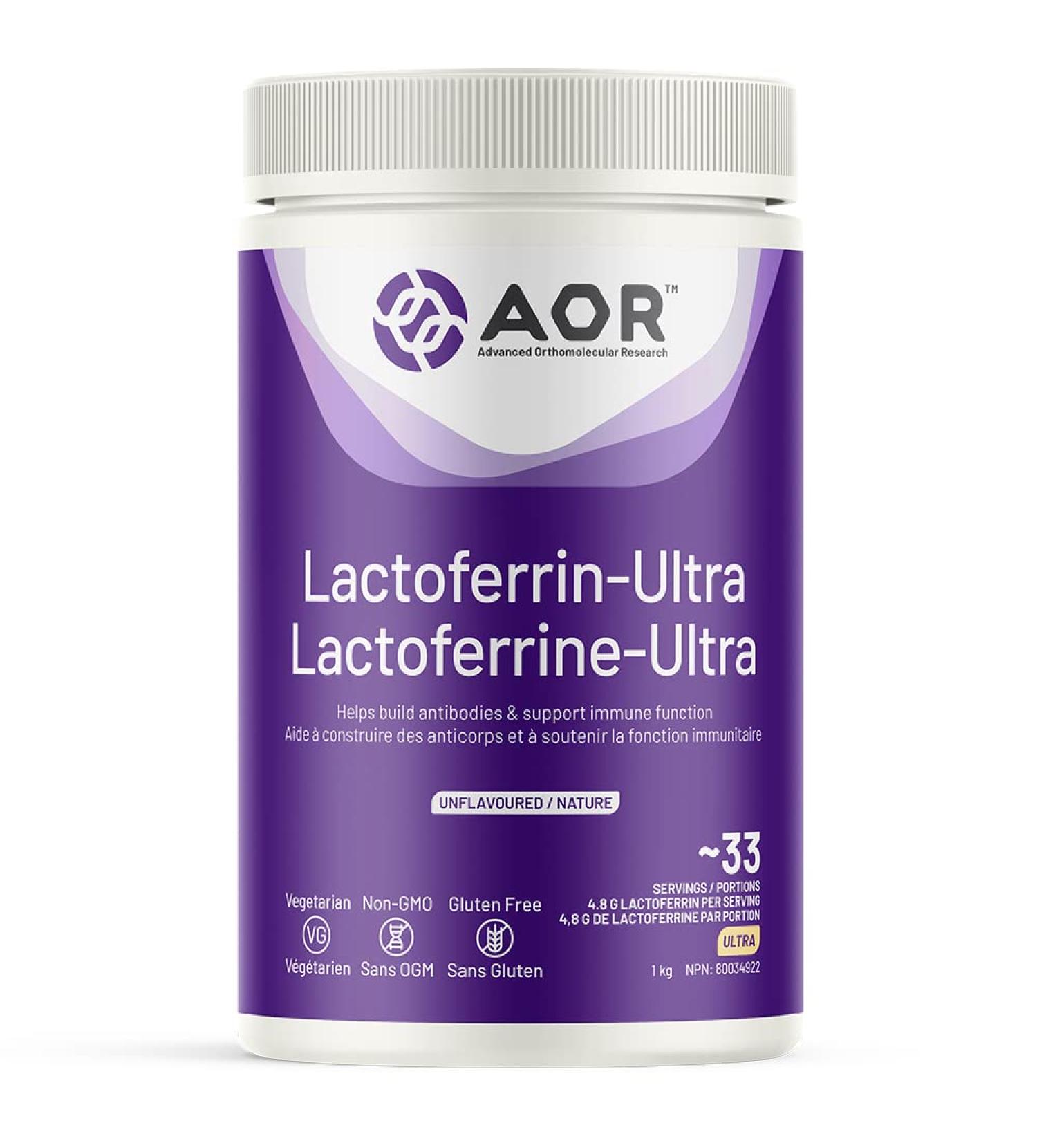 AOR - Lactoferrin Ultra - 1kg Powder - Lactoferrin-Enhanced Whey - Lactoferrin Supplement for Immune System Support - Anti Inflammatory Supplement - Buy Online on GoSupps.com