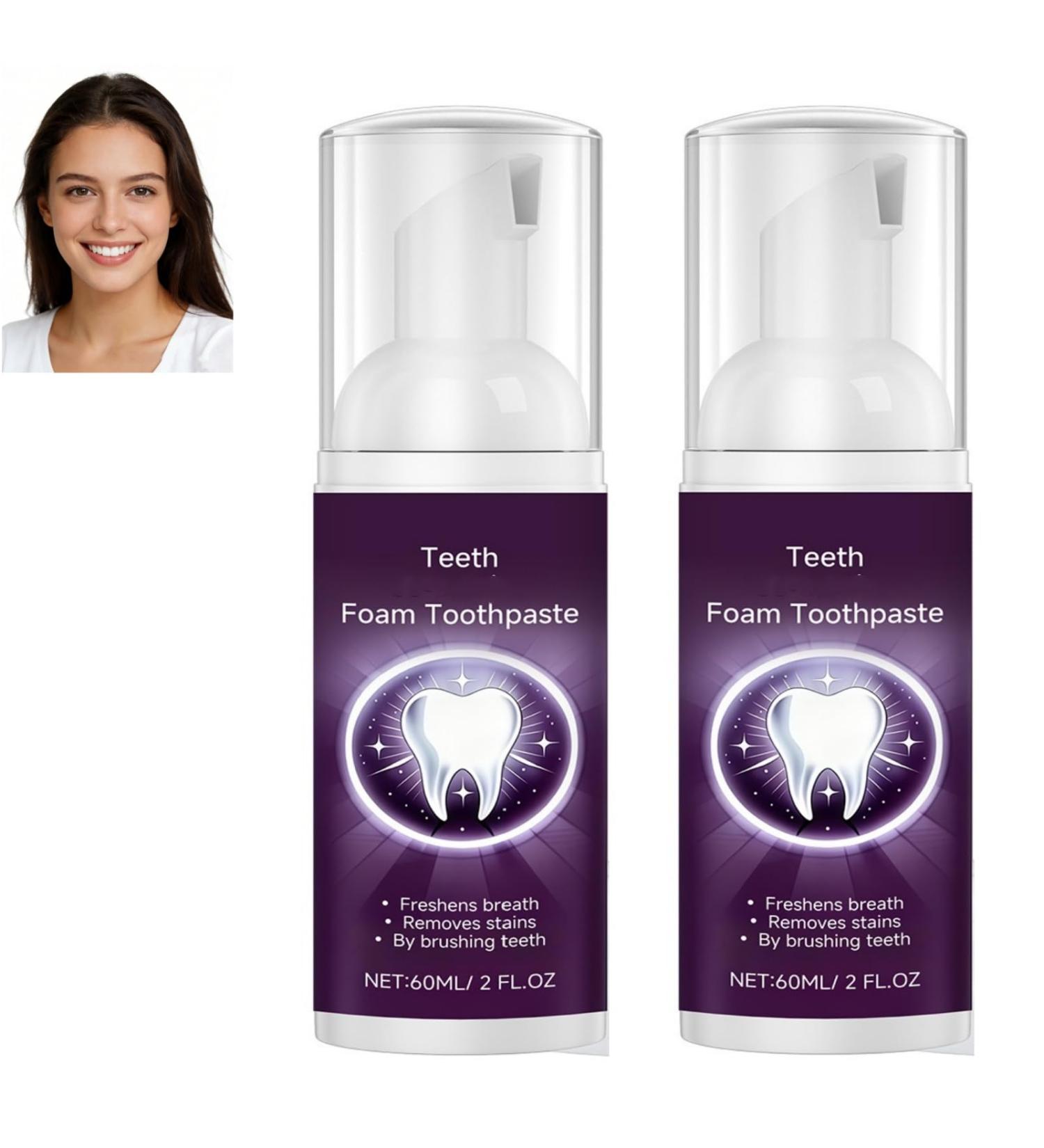 Dentifrice mousse claircissante pour les dents mousse ultra-fine pour adultes adapt aux voyages limination des taches et haleine fra che longue dur e nettoyage en profondeur pour (2PCS) - Buy Online on GoSupps.com