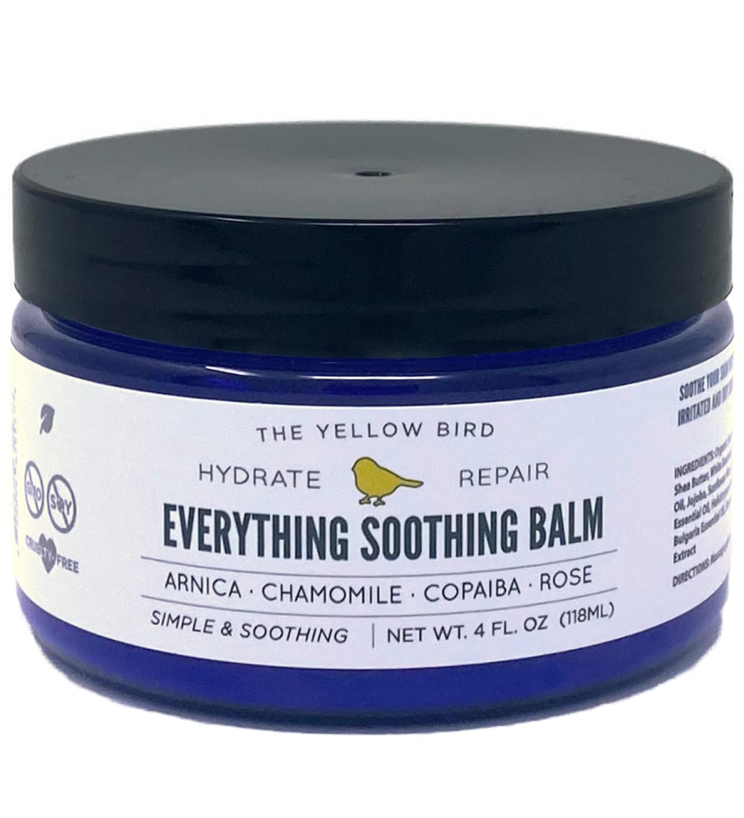 Yellow Bird Natural Soothing Foot & Body Balm - Organic Skin Moisturizer & Itch Relief Cream for Baby Diaper Care | Arnica Chamomile & Copaiba - 4oz - Buy Online on GoSupps.com