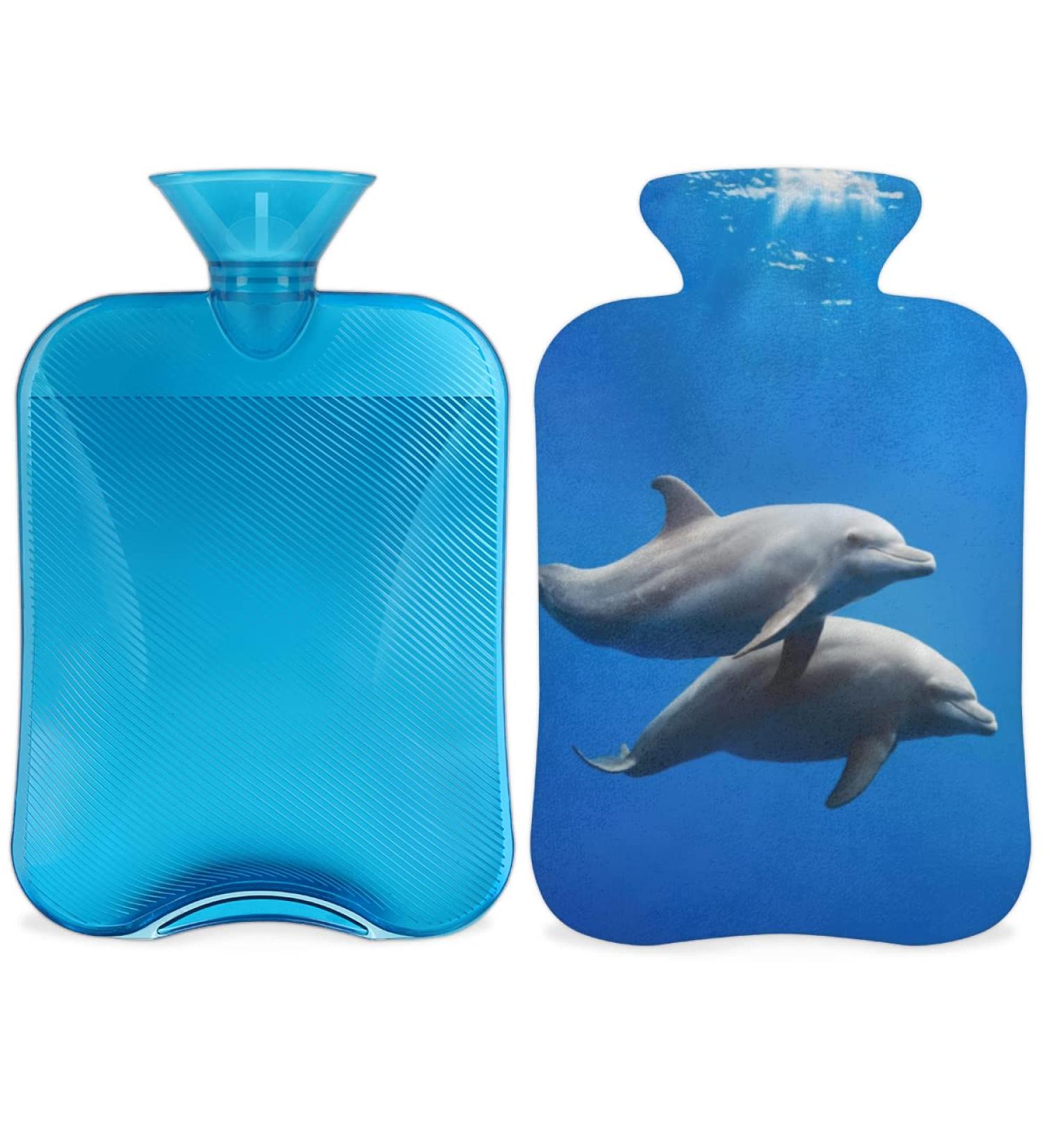 2L Delphin Hot Water Bottle - Pain Relief for Menstrual Cramps & Cold Feet | PVC Warming Bag for Heat Therapy & Ice Compression | International Shipping - Buy Online on GoSupps.com